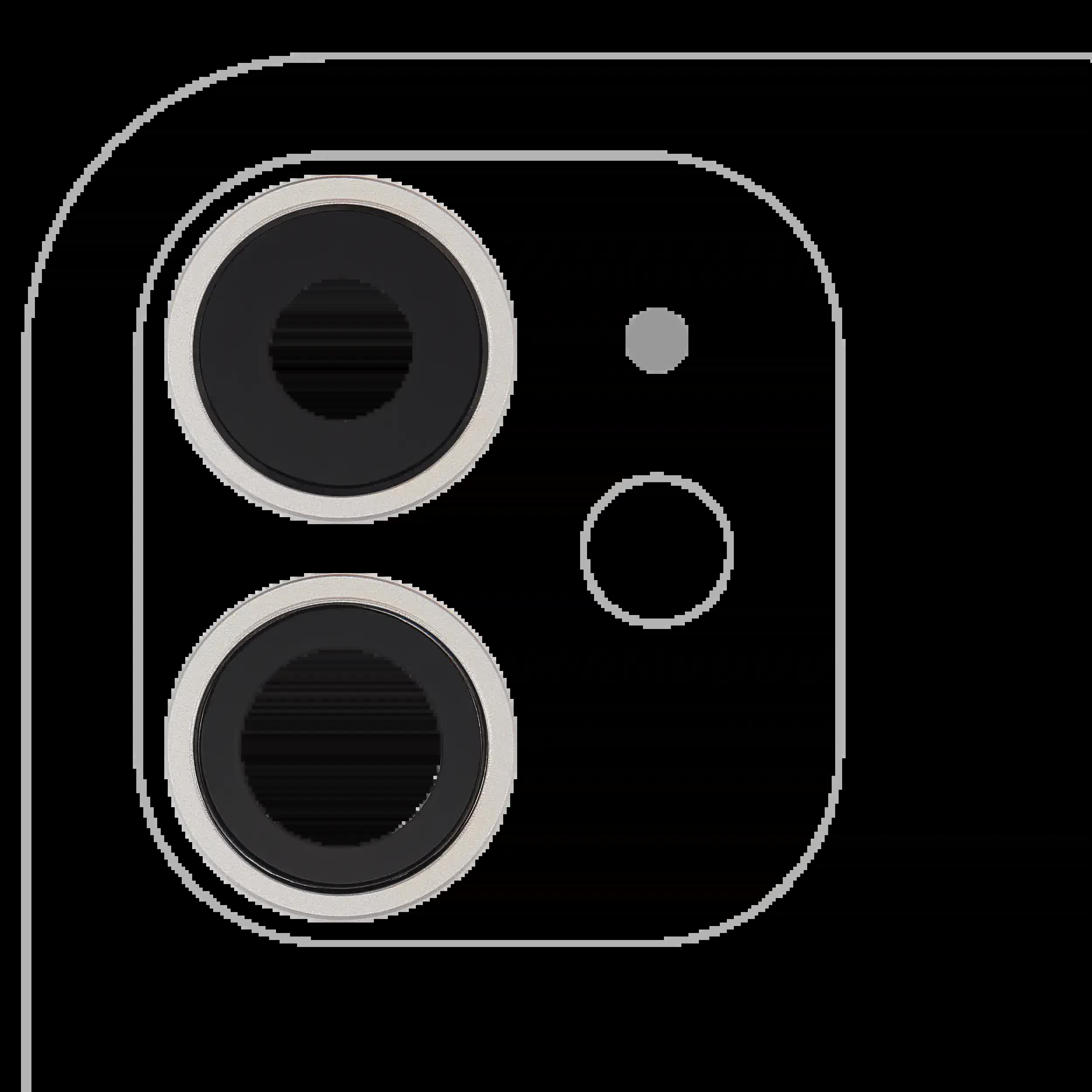 Rückkamera-Glas mit Halterung und Blende für iPhone 11 (2-teiliges Set) (Aftermarket Plus) (White (Weiß))