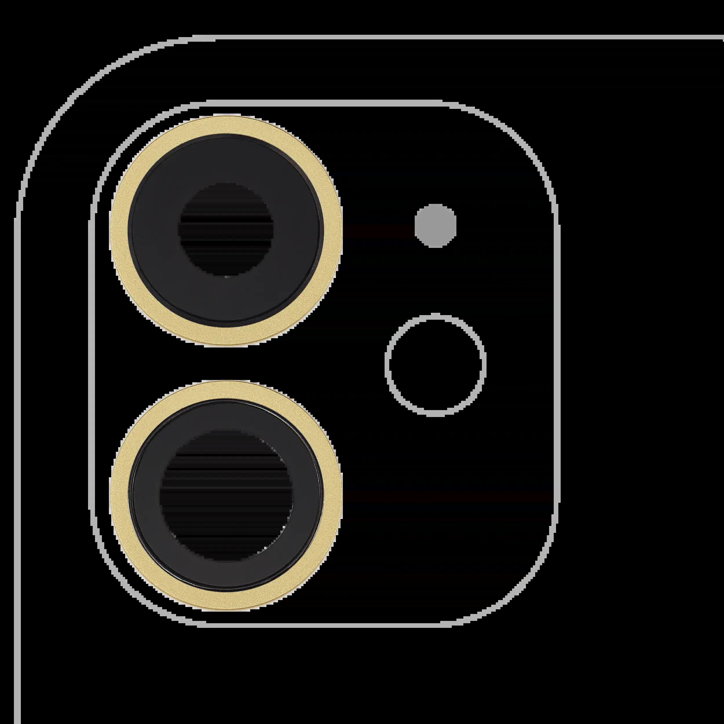 Rückkamera-Glas mit Halterung und Blende für iPhone 11 (2-teiliges Set) (Aftermarket Plus) (Yellow)