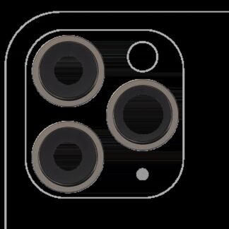 Rückkamera-Glas mit Halterung und Blende für iPhone 11 Pro / Pro Max (3-teiliges Set) (Aftermarket Plus) (Black (Schwarz))