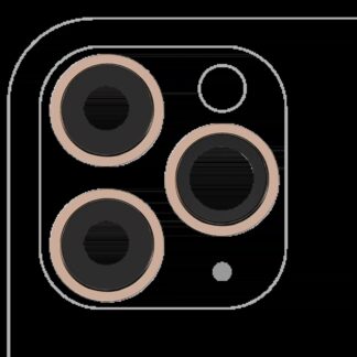 Rückkamera-Glas mit Halterung und Blende für iPhone 11 Pro / Pro Max (3-teiliges Set) (Aftermarket Plus) (Gold)