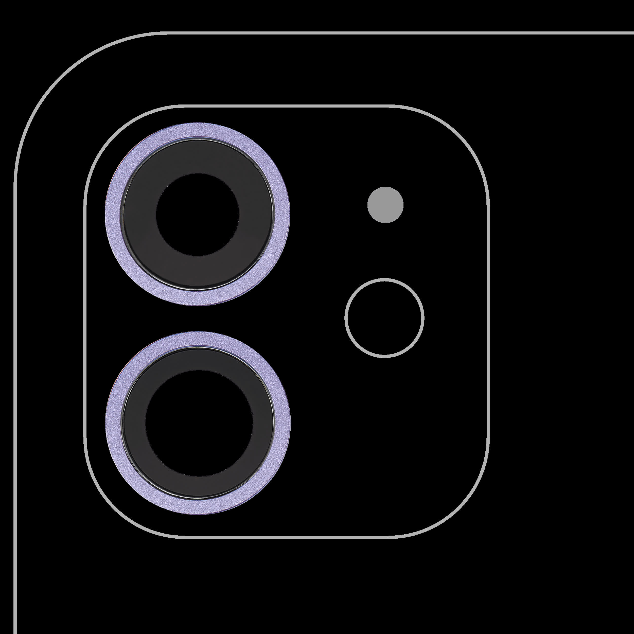 Rückkamera-Glas mit Halterung und Blende für iPhone 12 / 12 Mini (Real Sapphire) (Premium) (Purple (Violett))