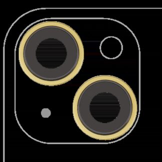 Rückkamera-Glas mit Halterung und Blende für iPhone 14 / 14 Plus (2-teiliges Set) (Premium) (Yellow)