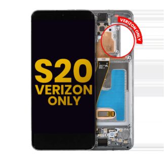 OLED Display mit Rahmen für Samsung Galaxy S20 5G (Verizon 5G UW Rahmen einzeln) (professionell aufgearbeitet) (Cosmic Black)