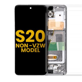 OLED Display mit Rahmen für Samsung Galaxy S20 5G (Non-Verizon 5G UW Rahmen) (professionell aufgearbeitet) (Cosmic Gray (Grau))