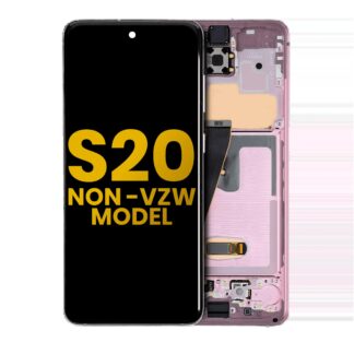 OLED Display mit Rahmen für Samsung Galaxy S20 5G (Non-Verizon 5G UW Rahmen) (professionell aufgearbeitet) (Cloud Pink (Rosa))