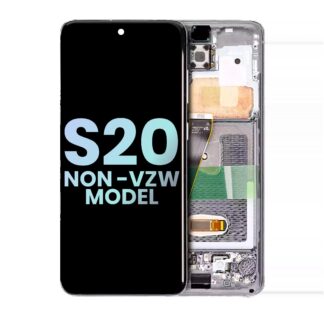 OLED Display mit Rahmen für Samsung Galaxy S20 5G (Non-Verizon 5G UW Rahmen) (Service Pack) (Cloud White)