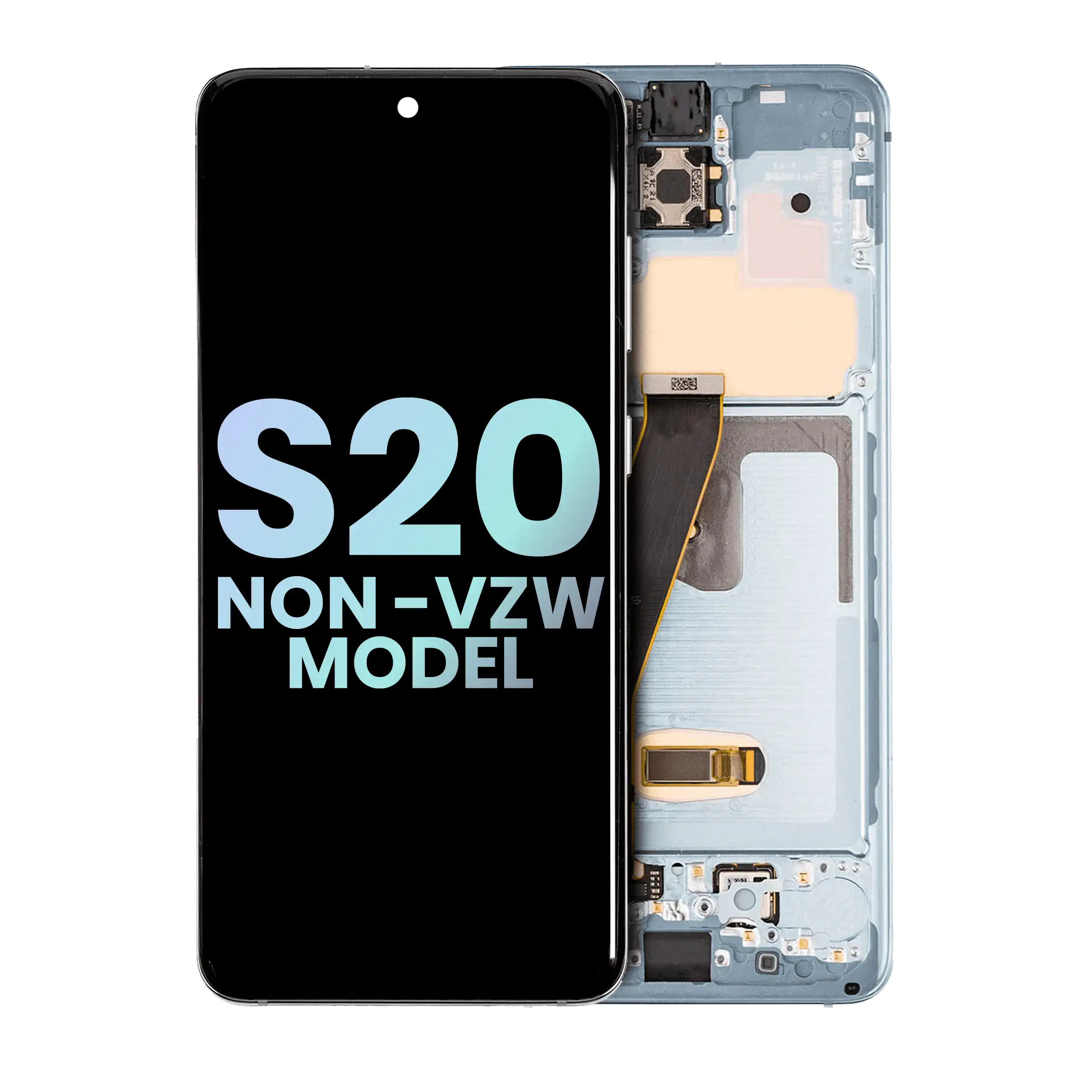 OLED Display mit Rahmen für Samsung Galaxy S20 5G (Non-Verizon 5G UW Rahmen) (professionell aufgearbeitet) (Cosmic Black) – Bild 4