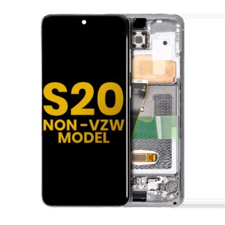 OLED Display mit Rahmen für Samsung Galaxy S20 5G (Non-Verizon 5G UW Rahmen) (professionell aufgearbeitet) (Cosmic Black)