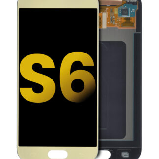 OLED Display ohne Rahmen für Samsung Galaxy S6 (professionell aufgearbeitet) (Gold Titanium)