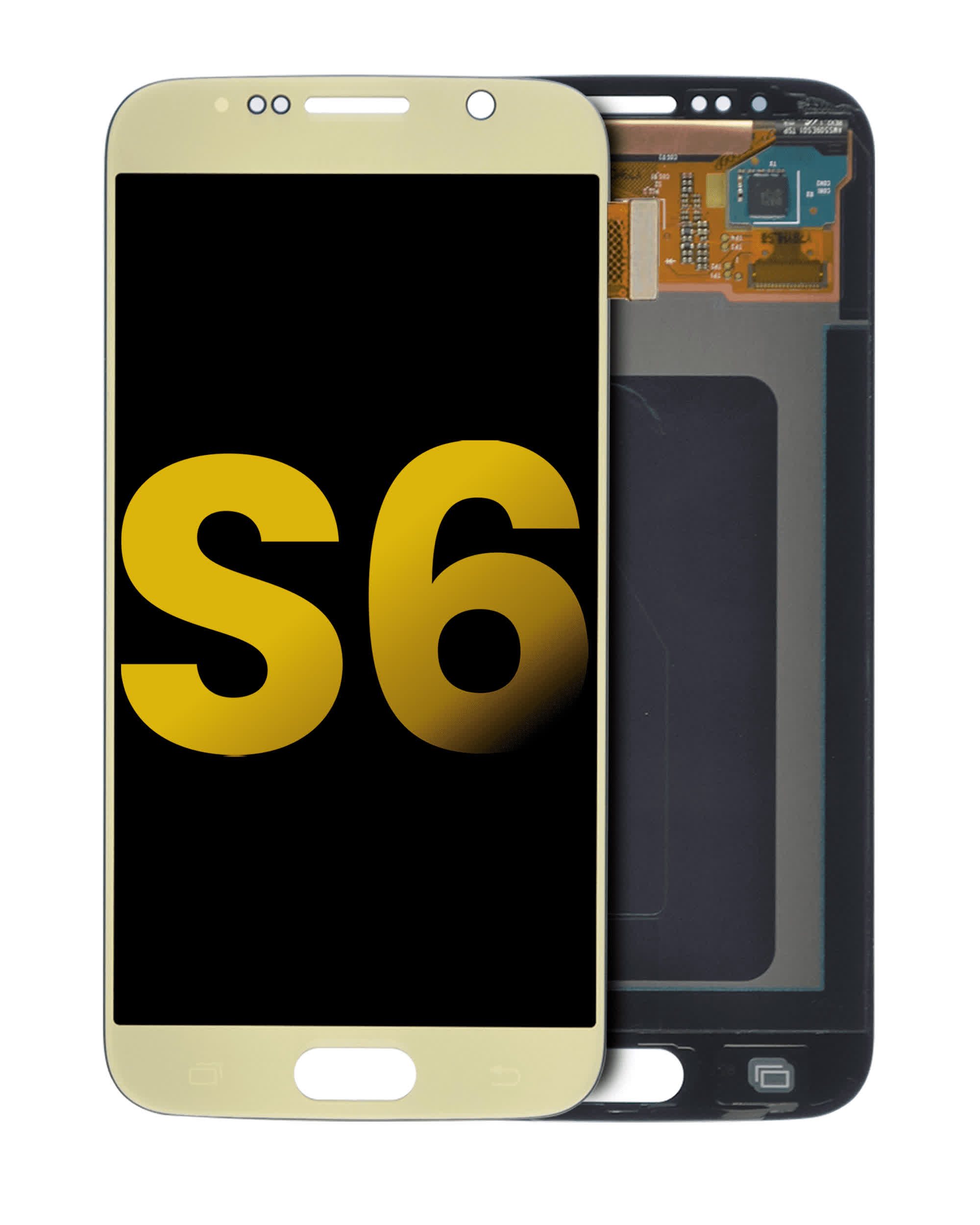 OLED Display ohne Rahmen für Samsung Galaxy S6 (professionell aufgearbeitet) (Gold Titanium)