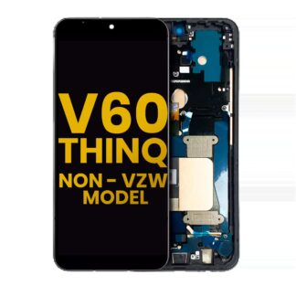 OLED Display mit Rahmen für LG V60 ThinQ 5G (Non-Verizon 5G UW Rahmen) (professionell aufgearbeitet) (Black (Schwarz))