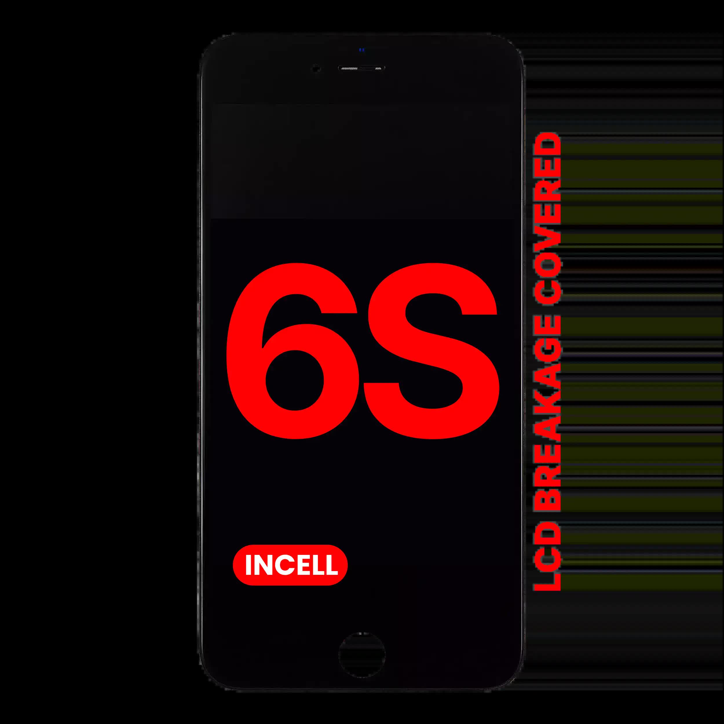 LCD Display mit Stahlplatte für iPhone 6S (Aftermarket Pro: XO7 Incell) (Black (Schwarz))