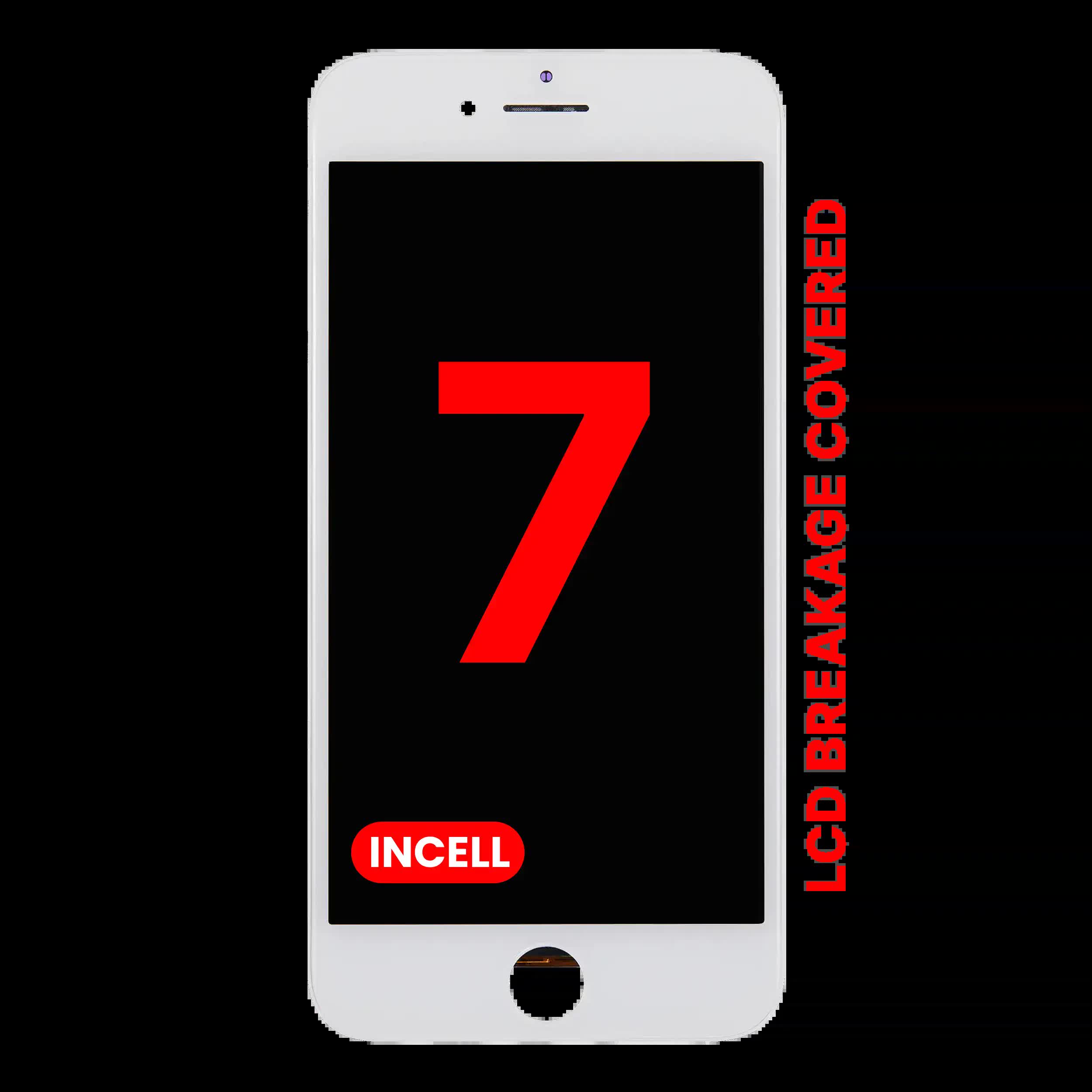 LCD Display mit Stahlplatte für iPhone 7 (Aftermarket Pro: XO7 Incell) (White (Weiß))