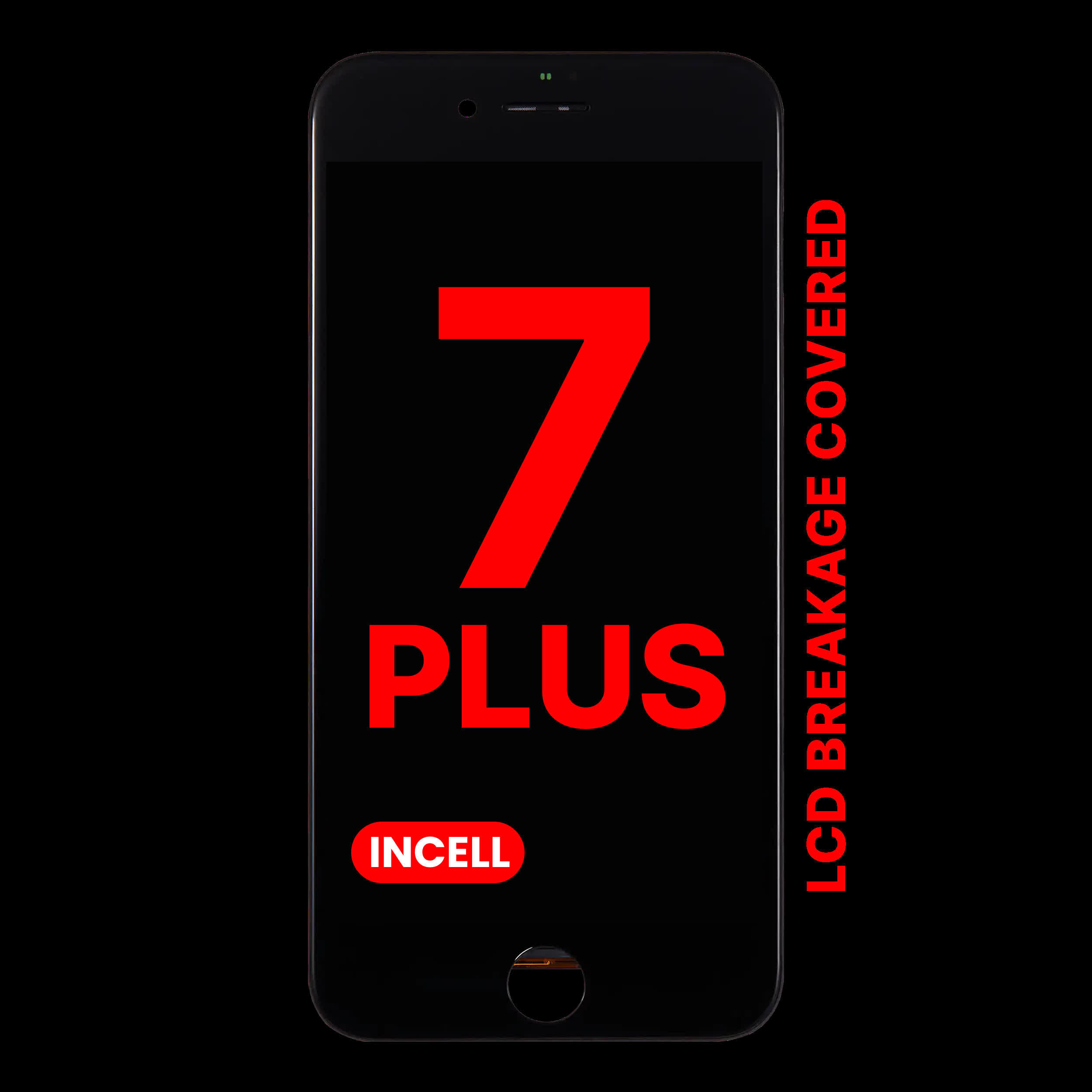 LCD Display mit Stahlplatte für iPhone 7 Plus (Aftermarket Pro: XO7 Incell) (Black (Schwarz))