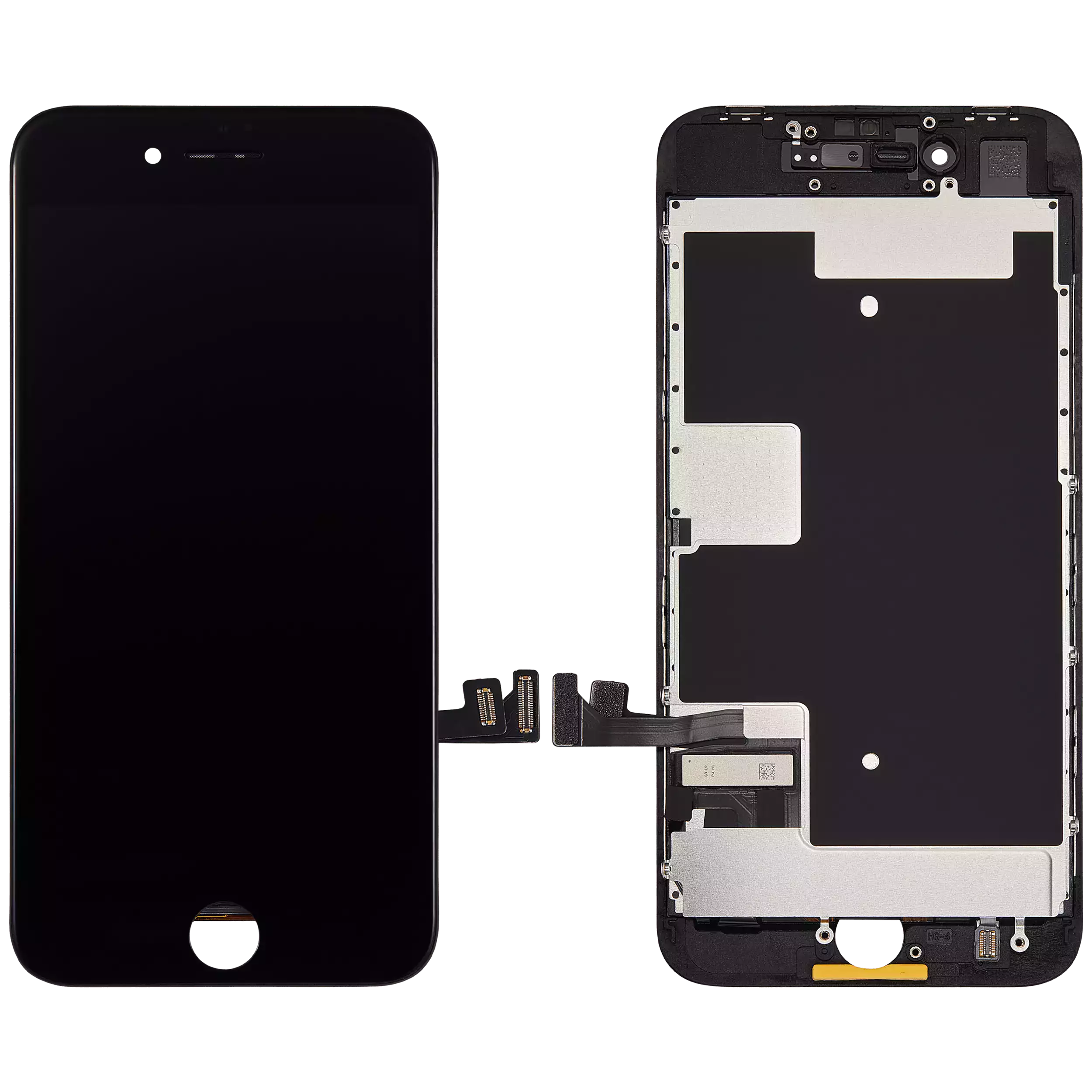 LCD Display mit Stahlplatte für iPhone 8 / SE (2020 / 2022) (Aftermarket Pro: XO7 Incell) (Black (Schwarz)) – Bild 2