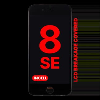 LCD Display mit Stahlplatte für iPhone 8 / SE (2020 / 2022) (Aftermarket Pro: XO7 Incell) (Black (Schwarz))