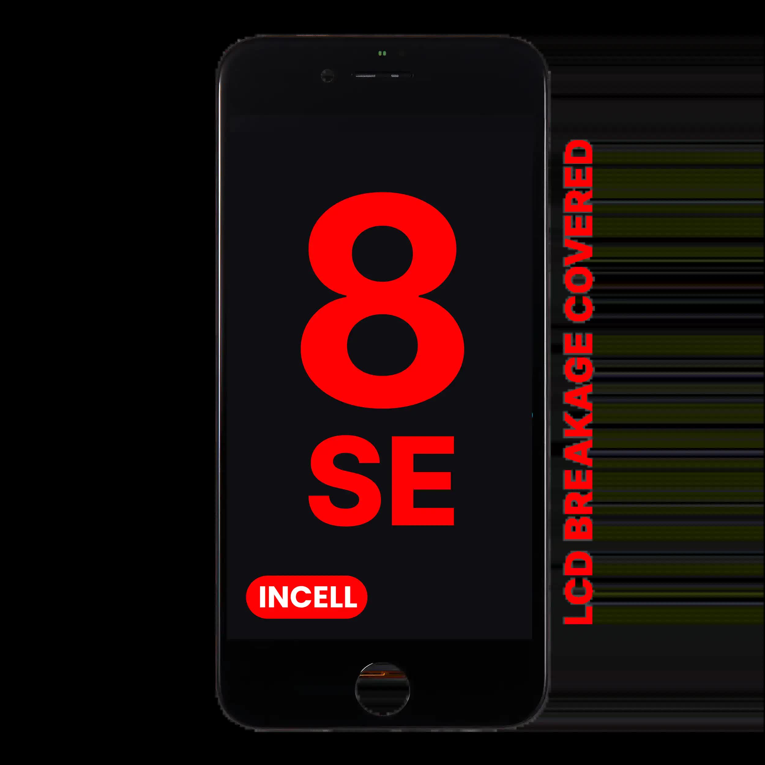 LCD Display mit Stahlplatte für iPhone 8 / SE (2020 / 2022) (Aftermarket Pro: XO7 Incell) (Black (Schwarz))
