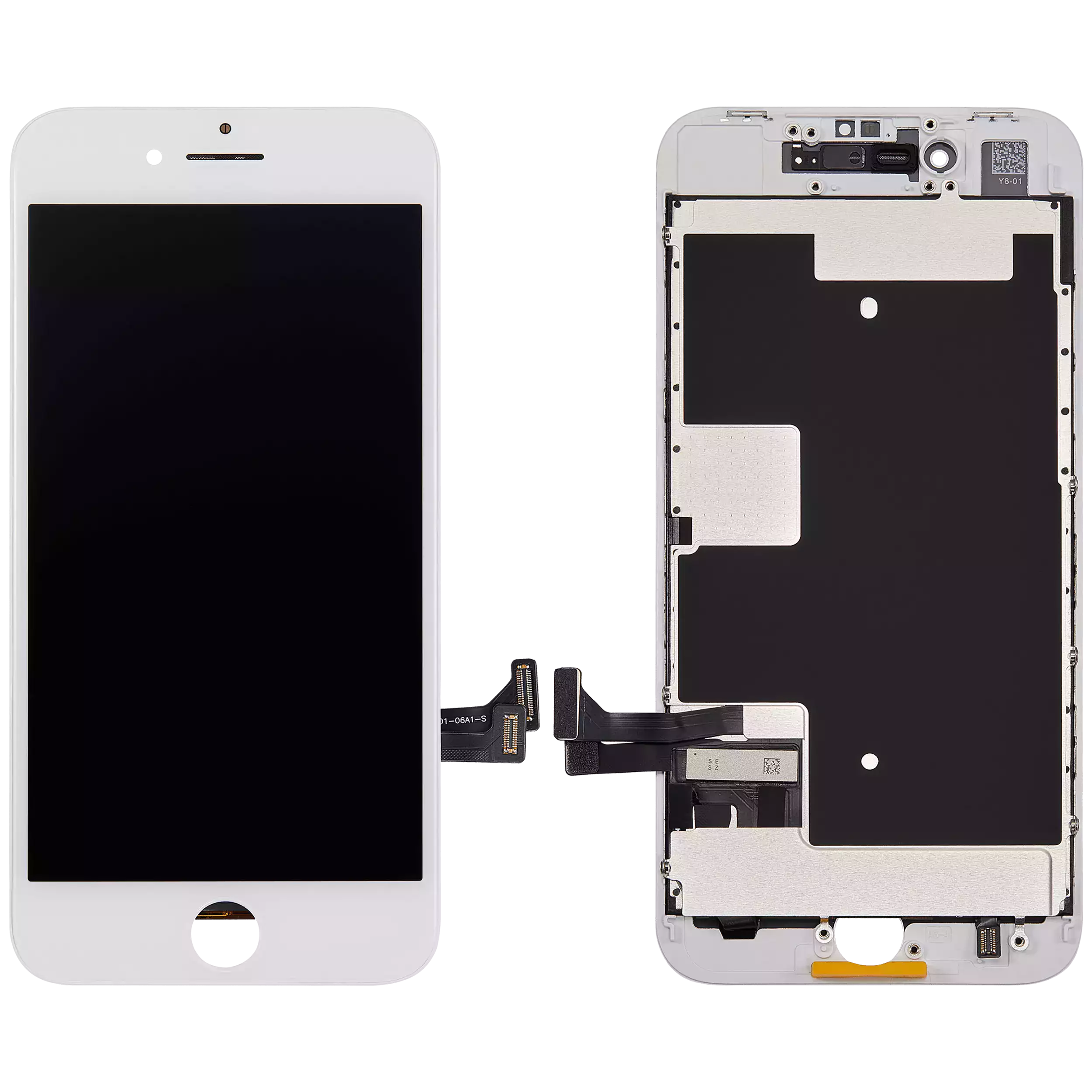 LCD Display mit Stahlplatte für iPhone 8 / SE (2020 / 2022) (Aftermarket Pro: XO7 Incell) (White (Weiß)) – Bild 2