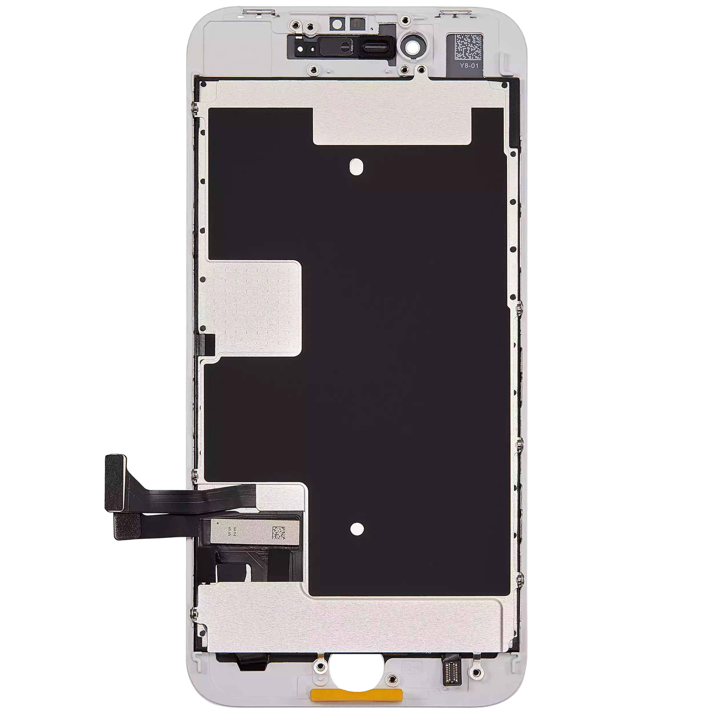 LCD Display mit Stahlplatte für iPhone 8 / SE (2020 / 2022) (Aftermarket Pro: XO7 Incell) (White (Weiß)) – Bild 3