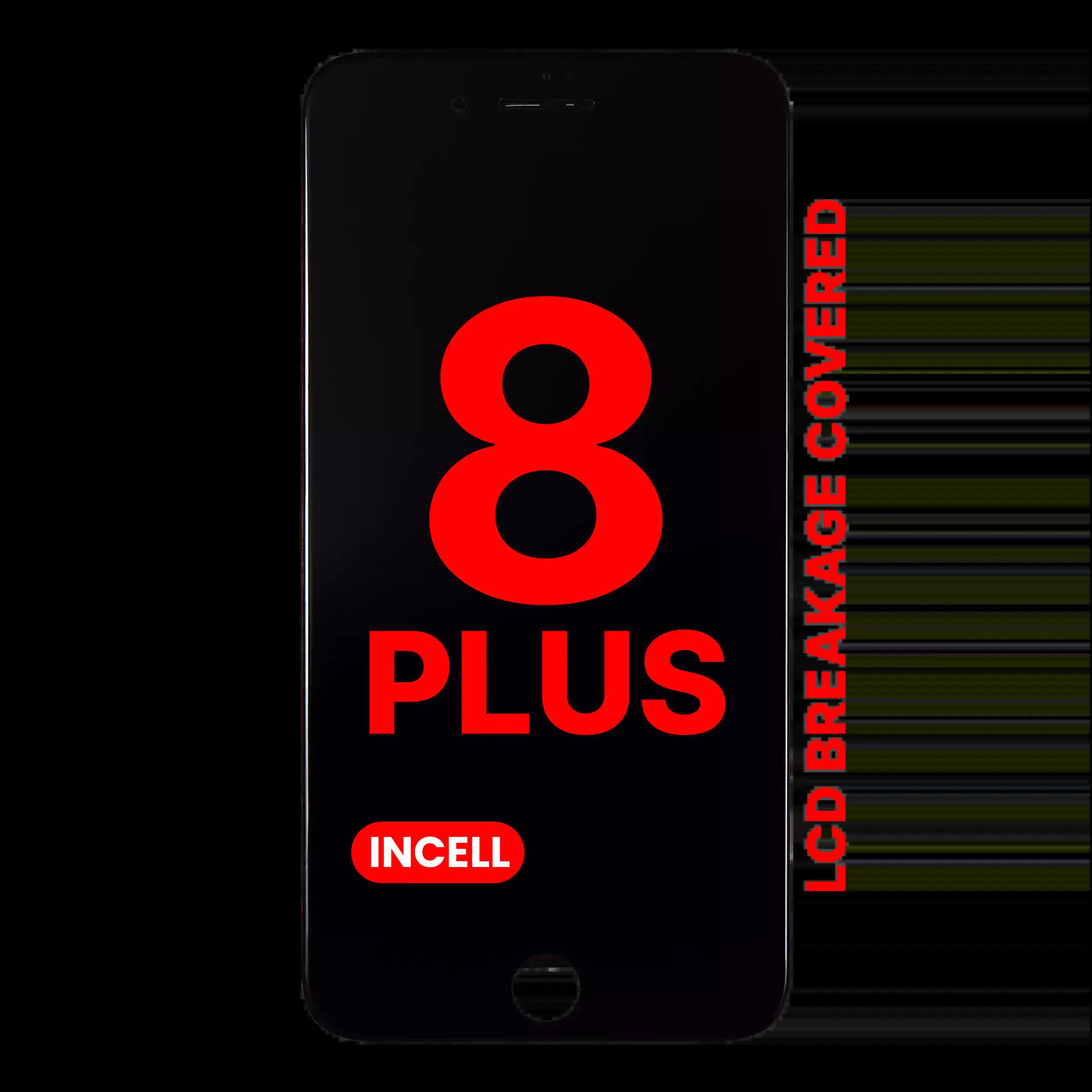 LCD Display mit Stahlplatte für iPhone 8 Plus (Aftermarket Pro: XO7 Incell) (Black (Schwarz))