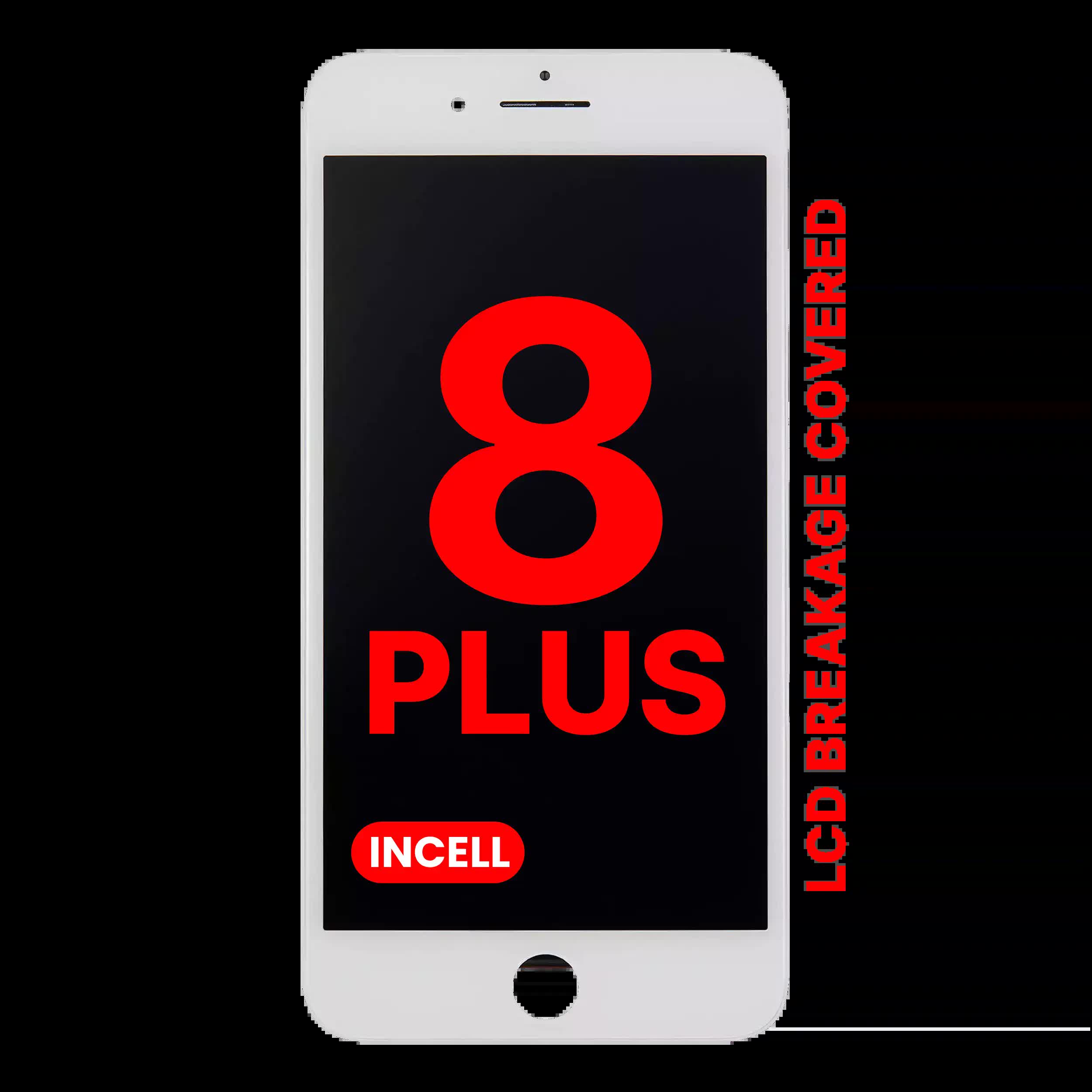 LCD Display mit Stahlplatte für iPhone 8 Plus (Aftermarket Pro: XO7 Incell) (White (Weiß))