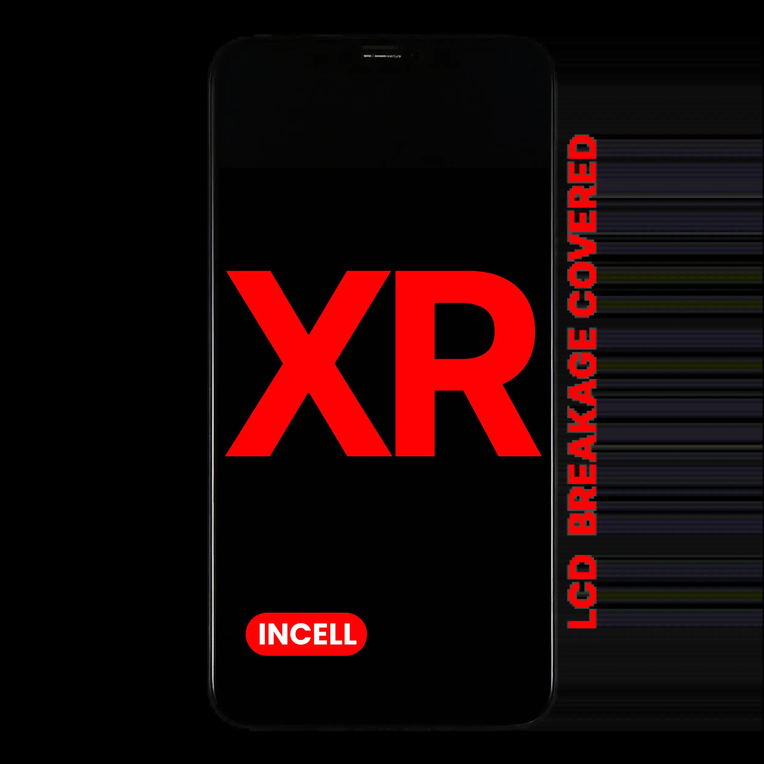 LCD Display mit Stahlplatte vormontiert für iPhone XR (Aftermarket Pro: XO7 / Incell)