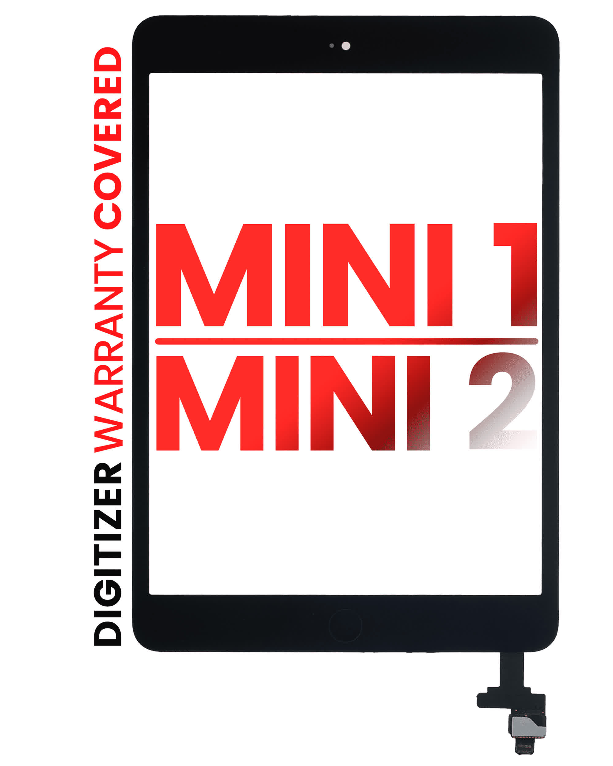 Touchscreen-Digitizer mit IC Chip & Homebutton vormontiert für iPad Mini 1 / iPad Mini 2 (Aftermarket Pro: XO7) (Black (Schwarz))