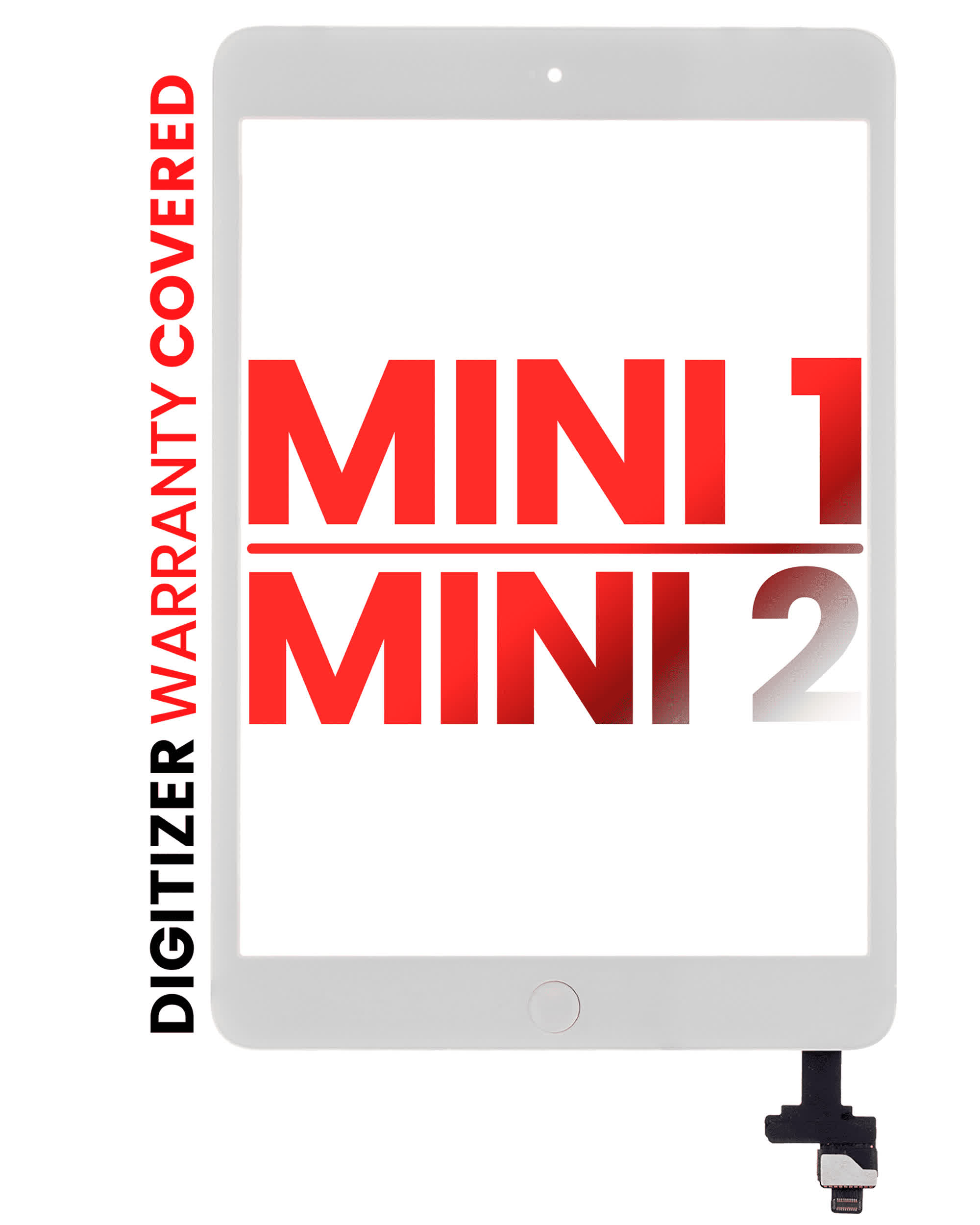 Touchscreen-Digitizer mit IC Chip & Homebutton vormontiert für iPad Mini 1 / iPad Mini 2 (Aftermarket Pro: XO7) (White (Weiß))