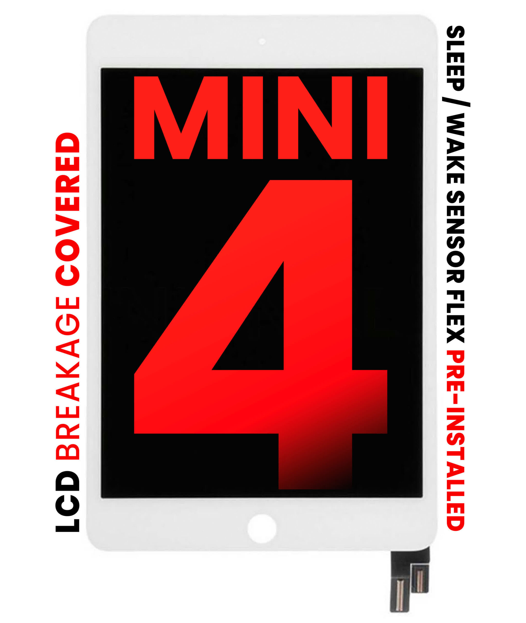 LCD Display mit Touchscreen-Digitizer für iPad Mini 4 (Aftermarket Pro: XO7) (White (Weiß))