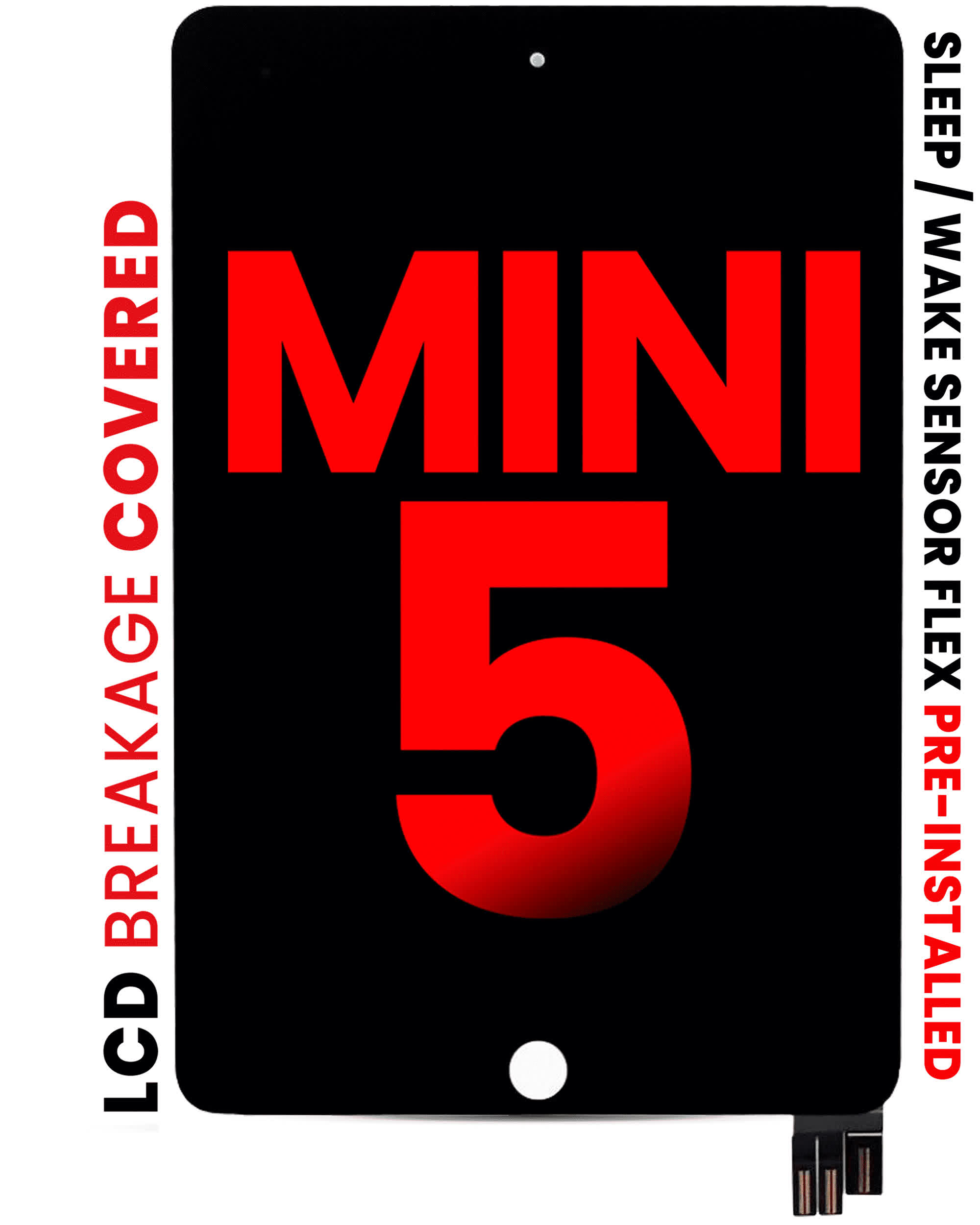 LCD Display mit Touchscreen-Digitizer für iPad Mini 5 (Aftermarket Pro: XO7) (Black (Schwarz))