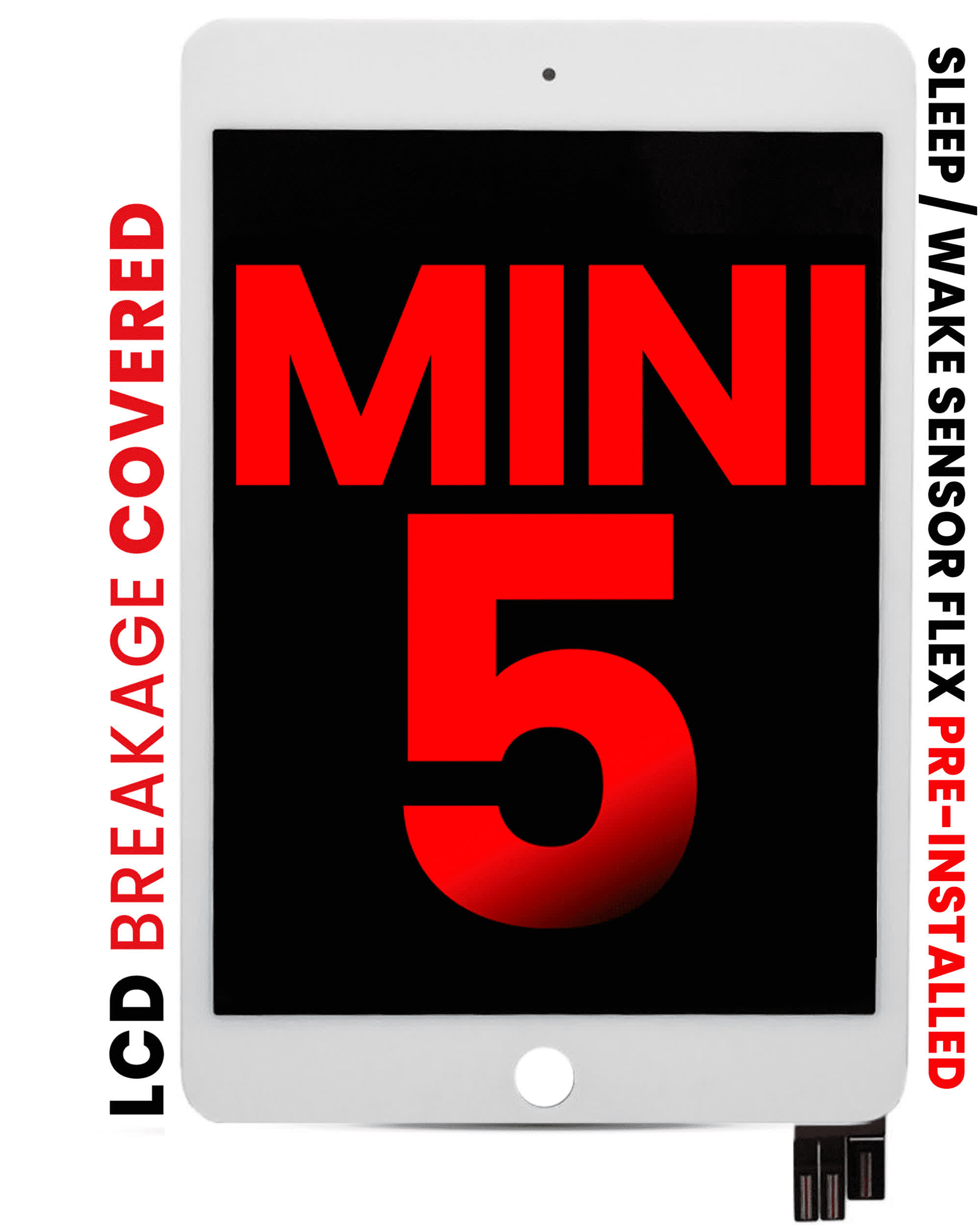 LCD Display mit Touchscreen-Digitizer für iPad Mini 5 (Aftermarket Pro: XO7) (White (Weiß))