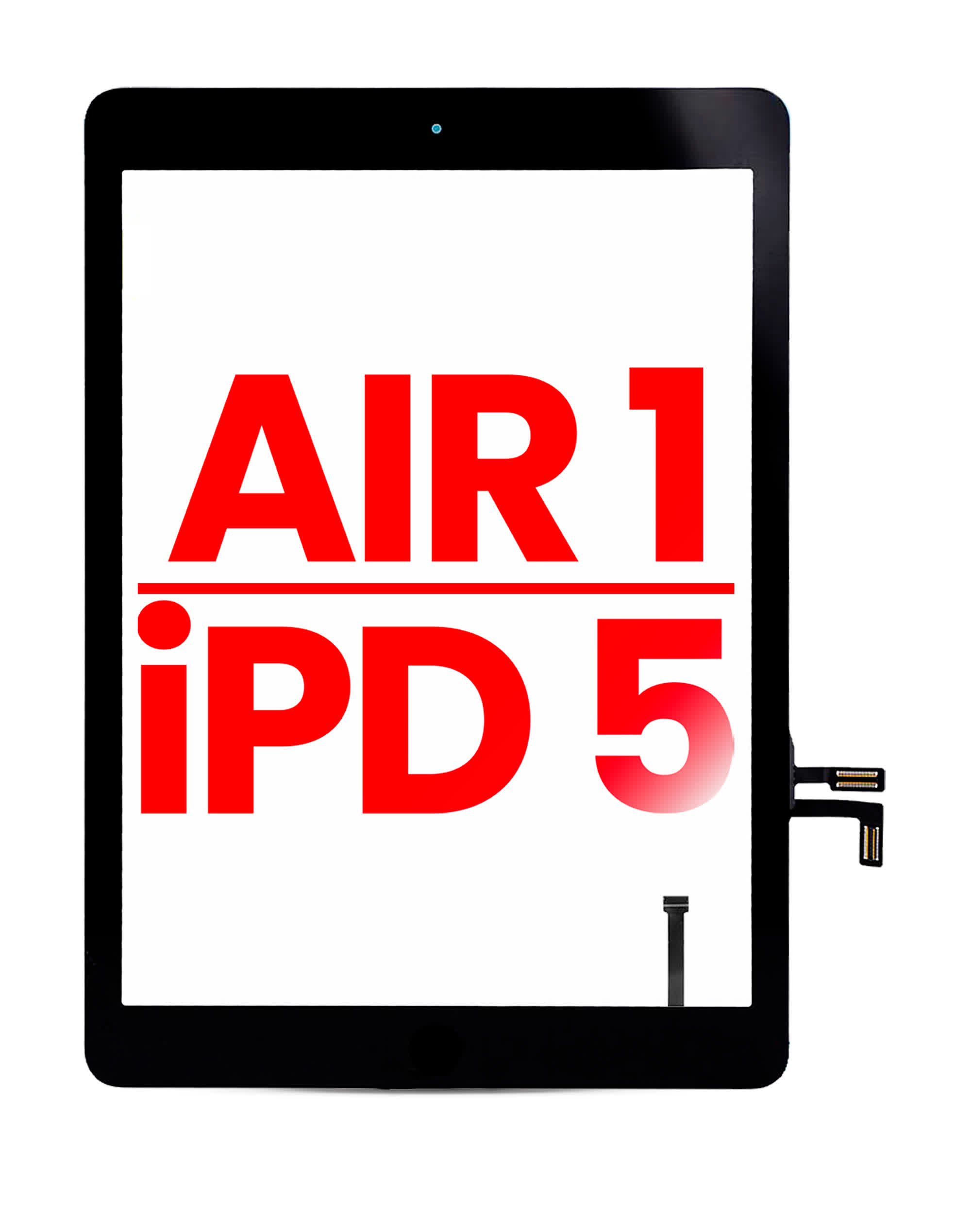 Touchscreen-Digitizer für iPad Air 1 / iPad 5 (2017) (Homebutton vormontiert für iPad Air 1) (Aftermarket Plus) (Black (Schwarz))