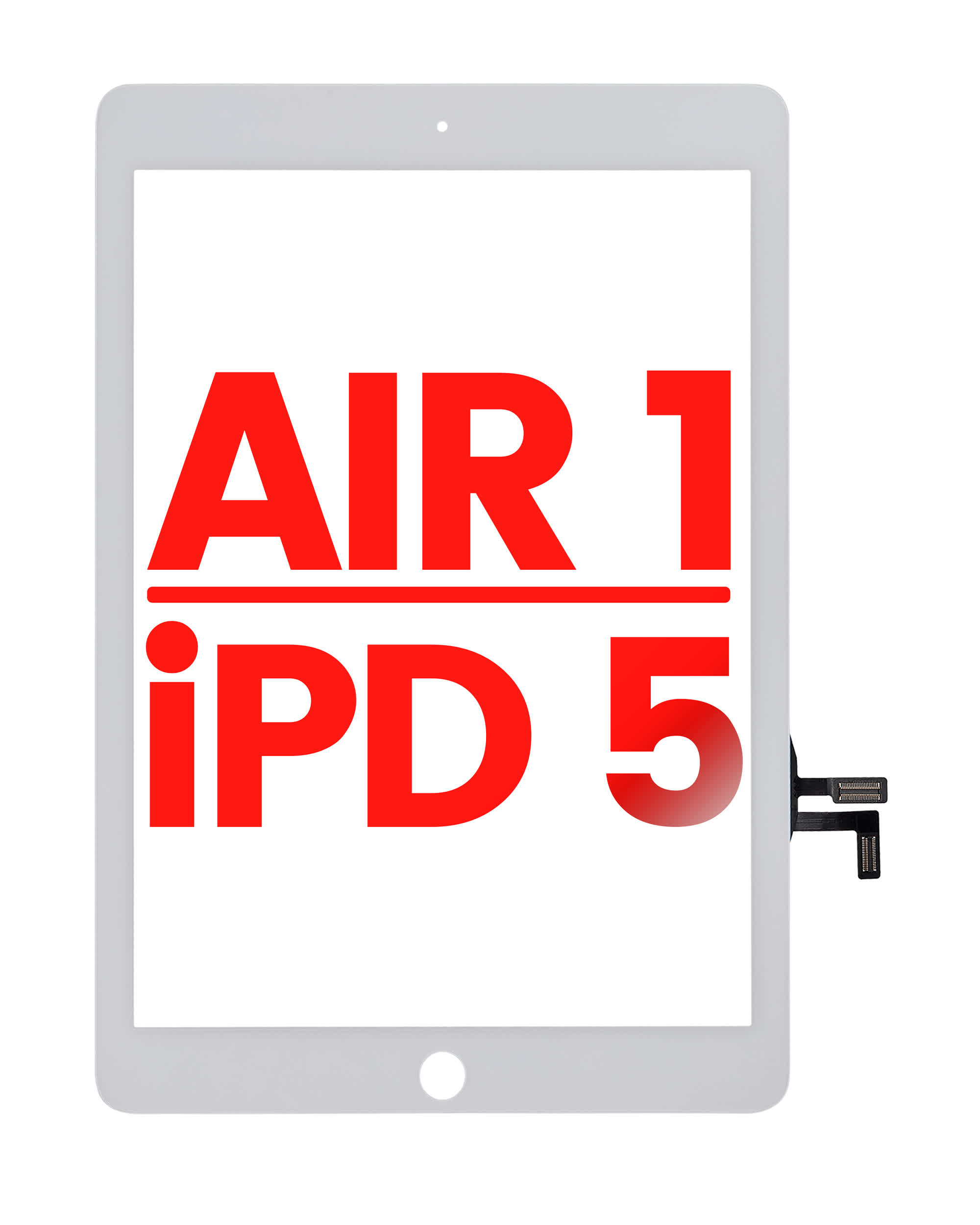 Touchscreen-Digitizer für iPad Air 1 / iPad 5 (2017) (No Homebutton Installed) (Aftermarket Plus) (White (Weiß))