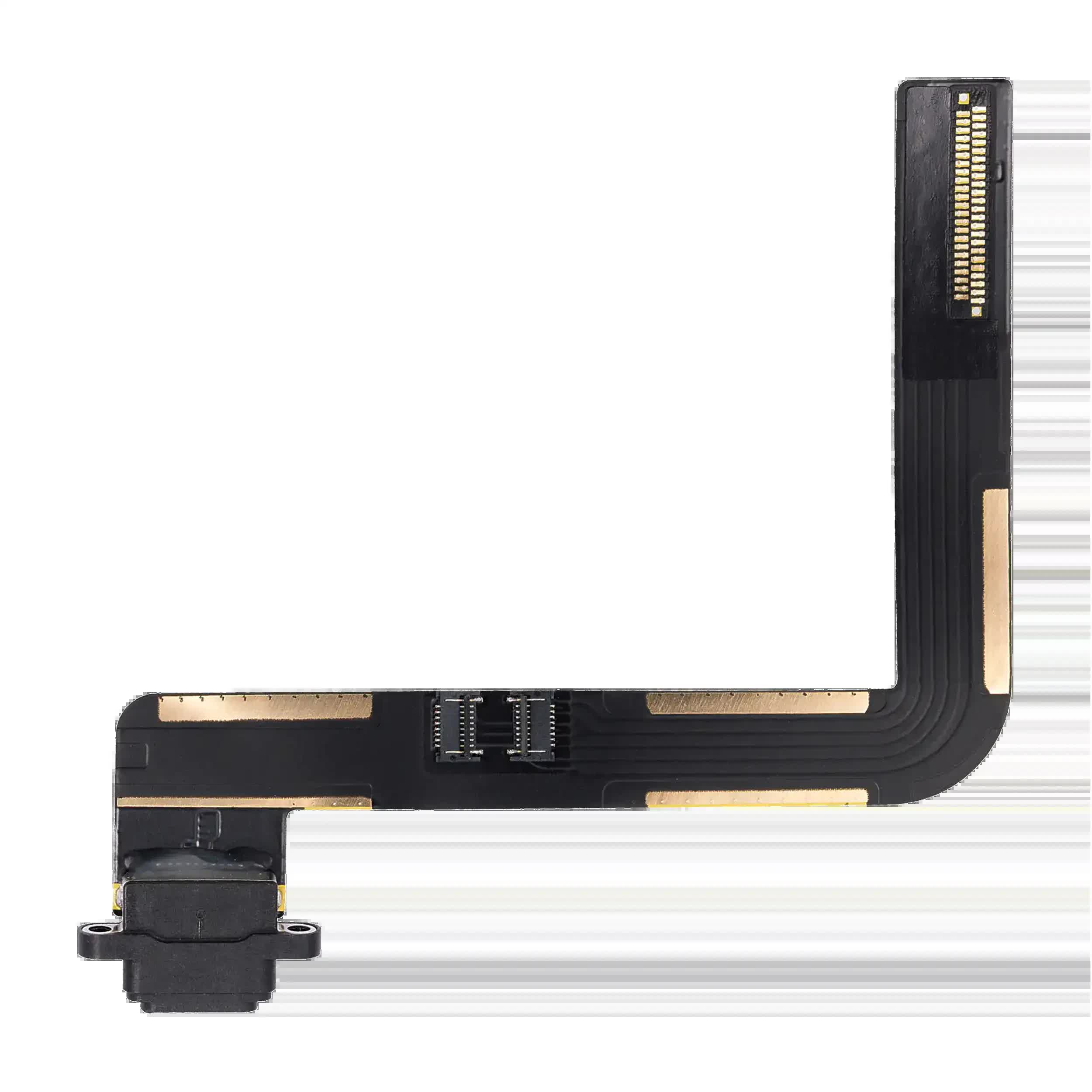 Ladebuchse Flexkabel für iPad Air 1 / iPad 5 (2017) / iPad 6 (2018) (Löten erforderlich) (Premium) (Black (Schwarz))