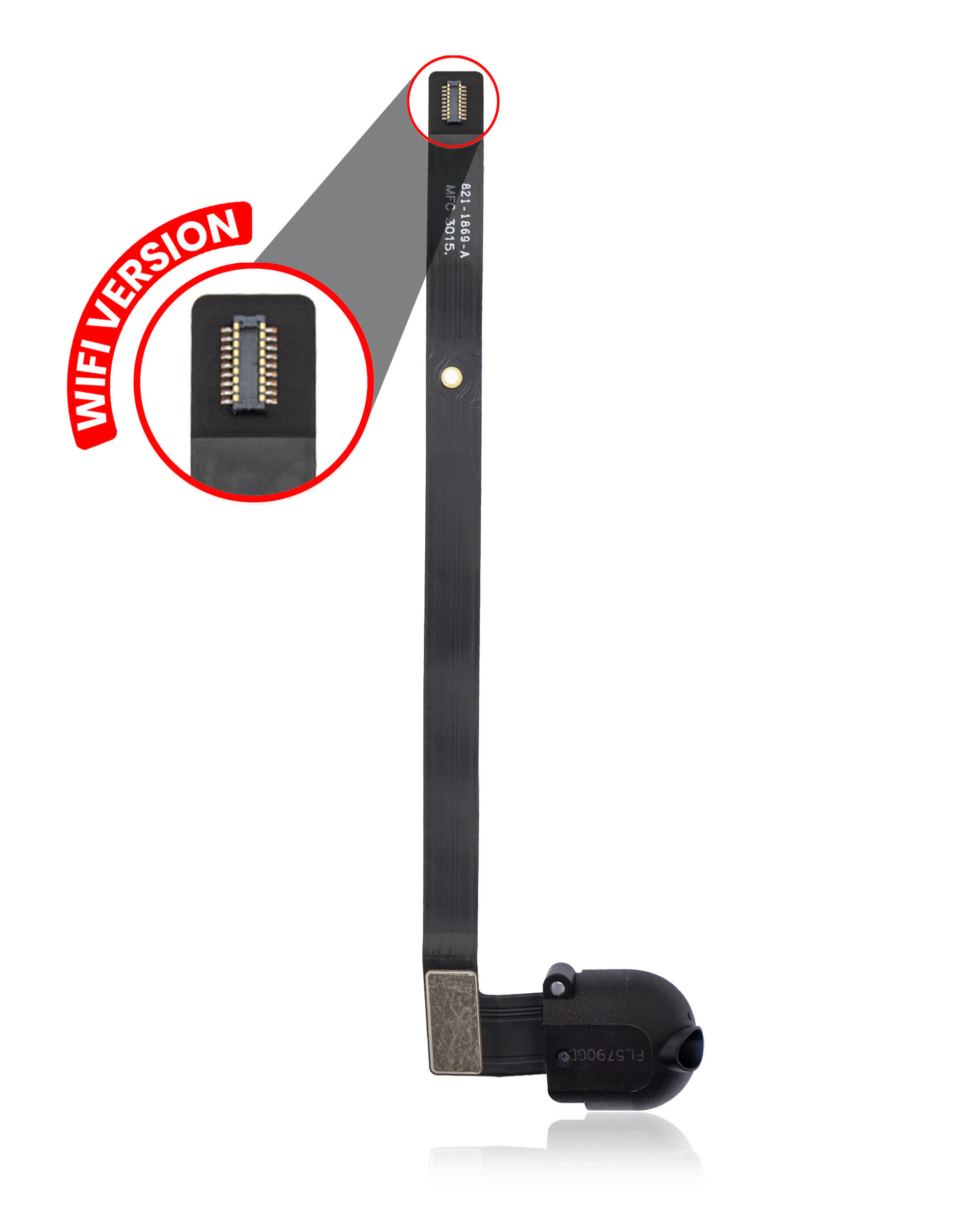 Kopfhörerbuchsen-Flexkabel für iPad Air 1 / iPad 5 (2017) / iPad 6 (2018) (Black (Schwarz)) (nur WiFi)