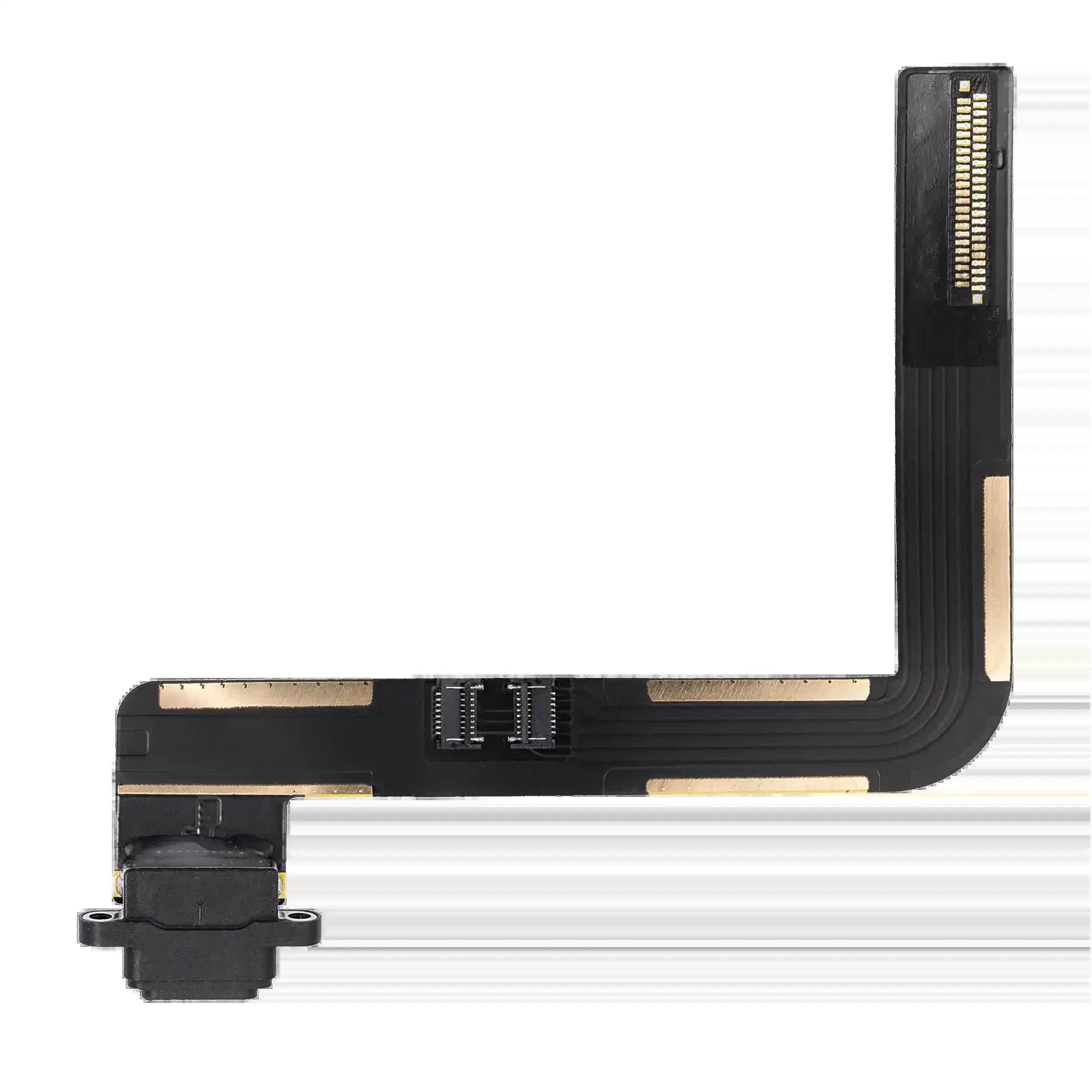 Ladebuchse Flexkabel für iPad Air 1 / iPad 5 (2017) / iPad 6 (2018) (Löten erforderlich) (Aftermarket Plus) (Black (Schwarz))