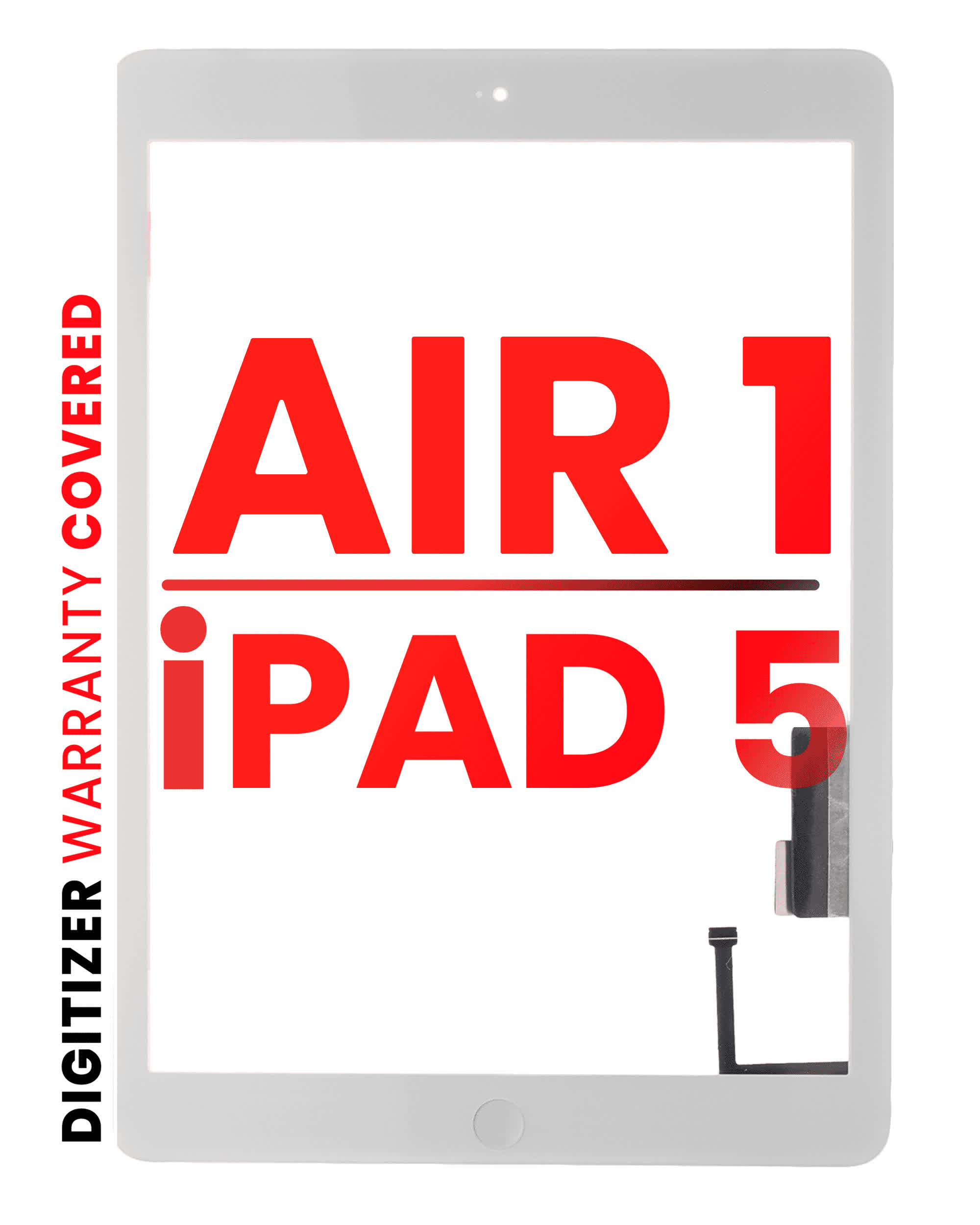 Touchscreen-Digitizer für iPad Air 1 / iPad 5 (2017) (Homebutton vormontiert für iPad Air 1) (Aftermarket Pro: XO7) (White (Weiß))
