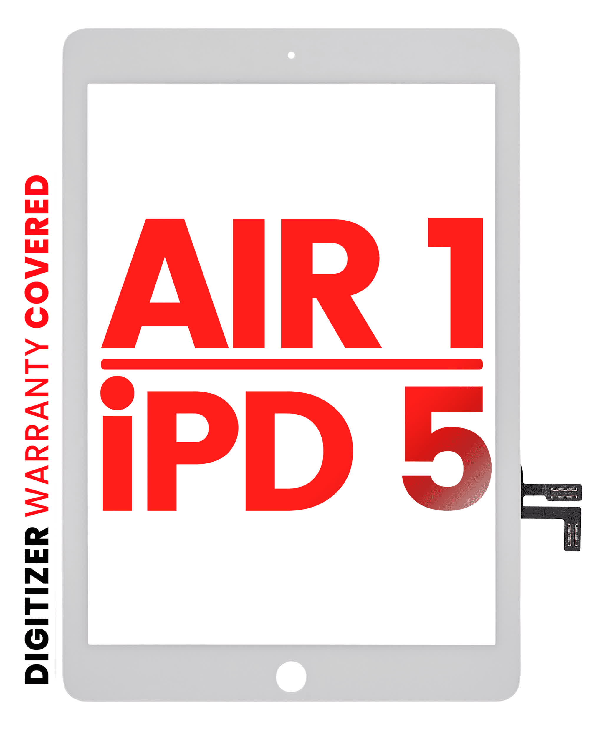 Touchscreen-Digitizer für iPad Air 1 / iPad 5 (2017) (No Homebutton Installed) (Aftermarket Pro: XO7) (White (Weiß))