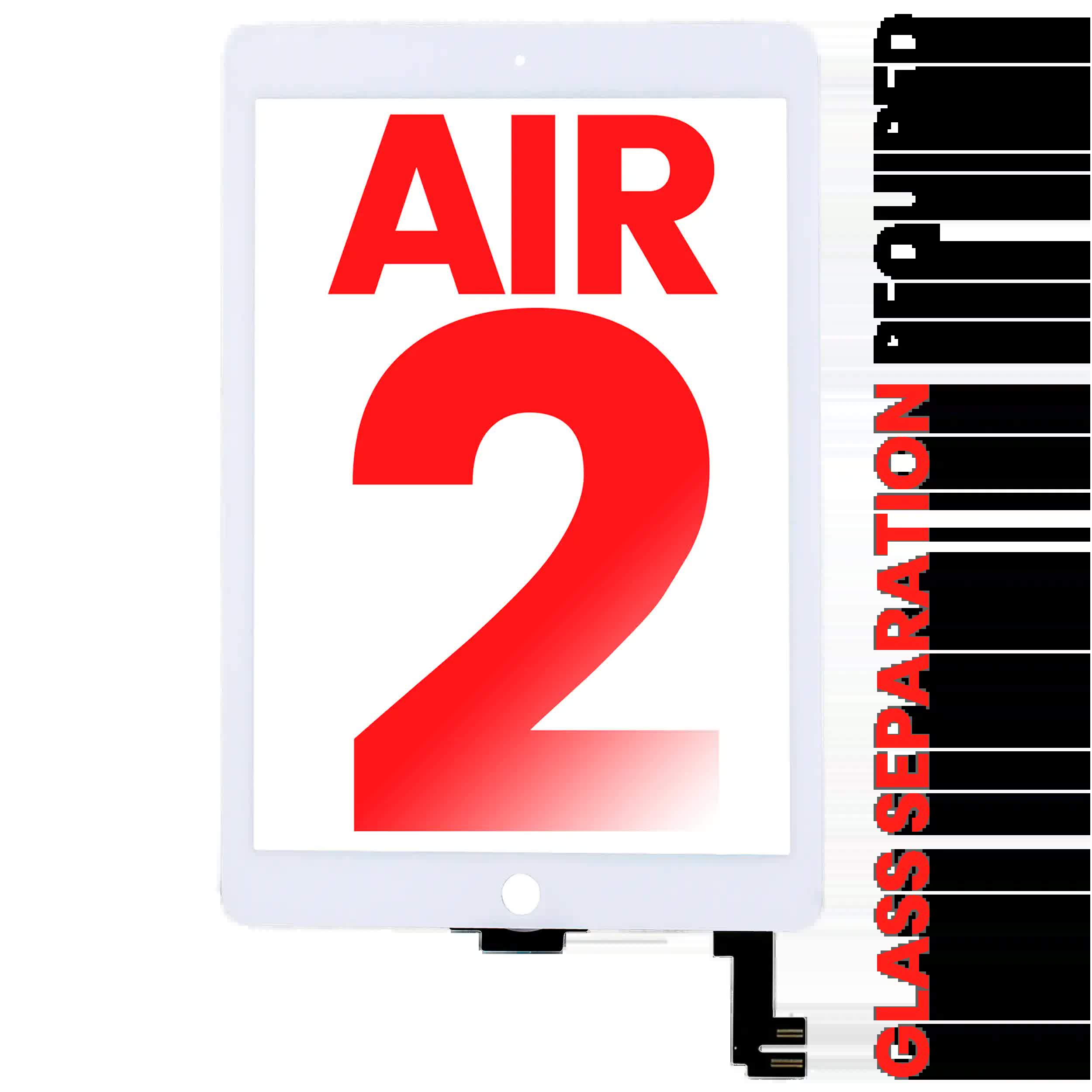 Touchscreen-Digitizer für iPad Air 2 (OCA vormontiert & Glas Separation erforderlich) (Aftermarket Plus) (White (Weiß))