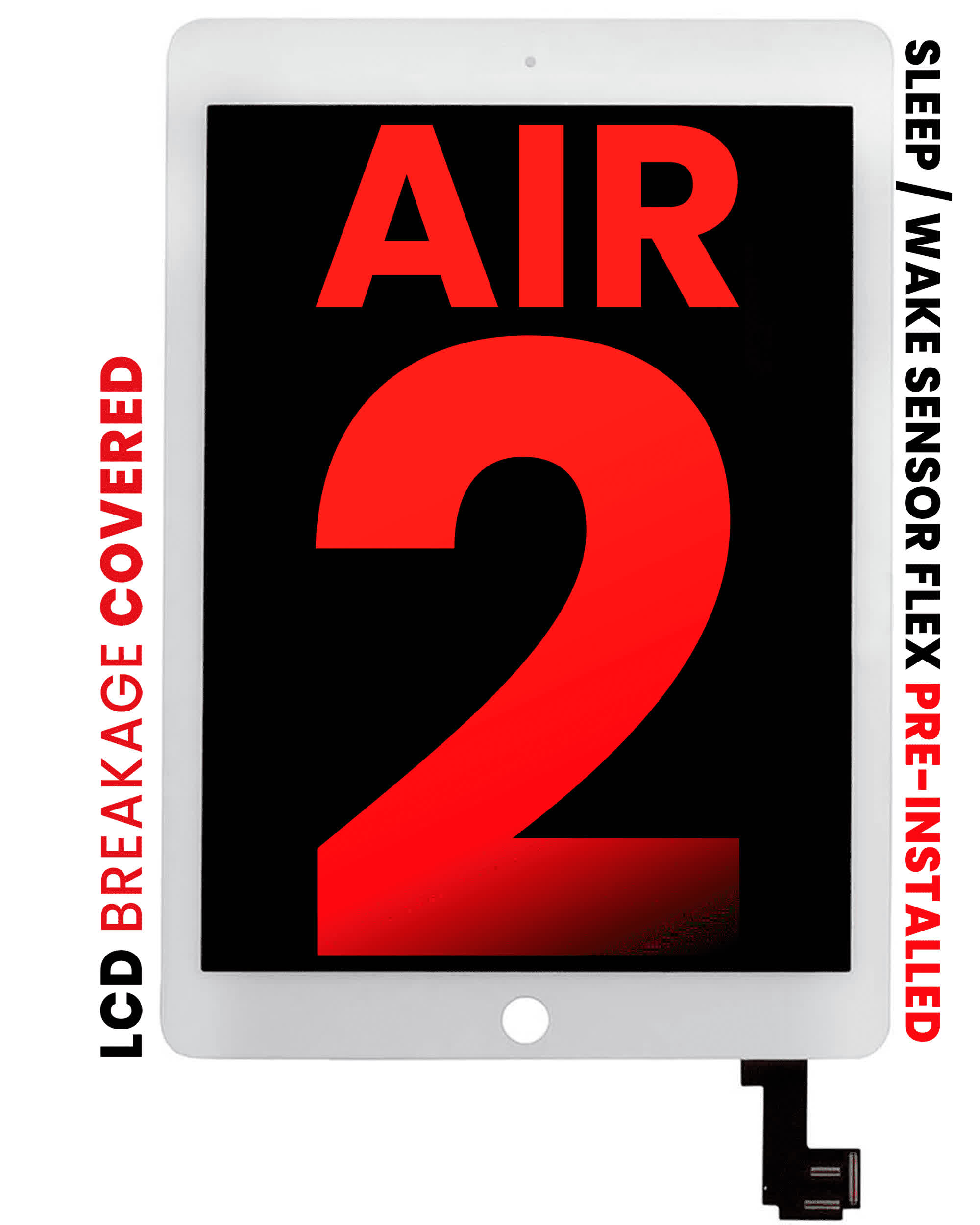 LCD Display mit Touchscreen-Digitizer für iPad Air 2 (Aftermarket Pro: XO7) (White (Weiß))