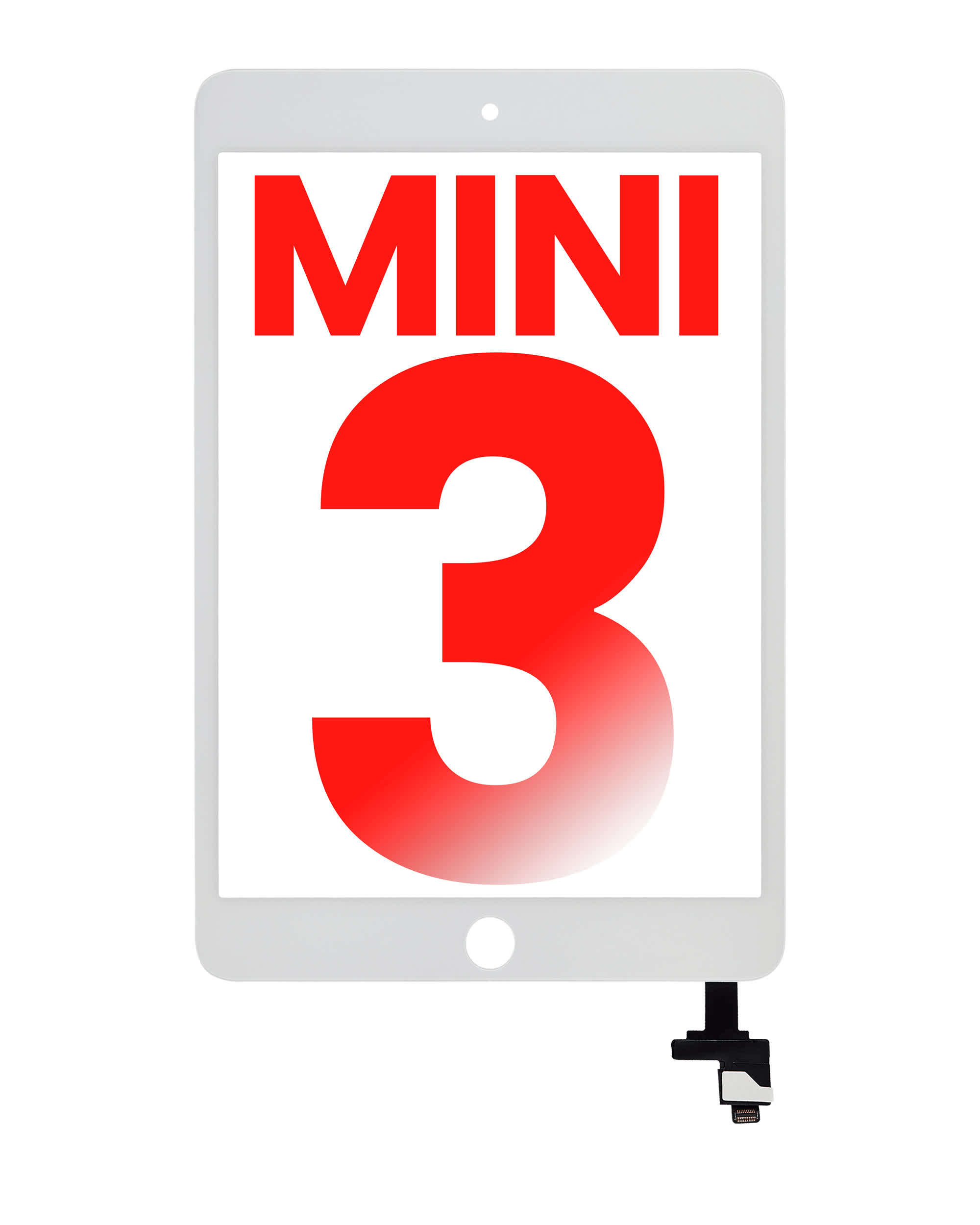 Touchscreen-Digitizer mit IC Chip für iPad Mini 3 (No Homebutton Installed) (Aftermarket Plus) (White (Weiß))
