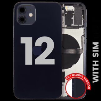Rückgehäuse mit Kleinteilen für iPhone 12 (EU / globale Version) (ausgebautes Originalteil: Grade B) (Black (Schwarz))