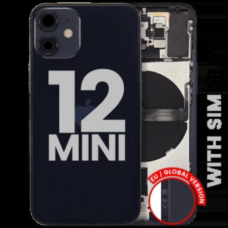 Rückgehäuse mit Kleinteilen für iPhone 12 Mini (EU / globale Version) (ausgebautes Originalteil: Grade C) (Black (Schwarz))