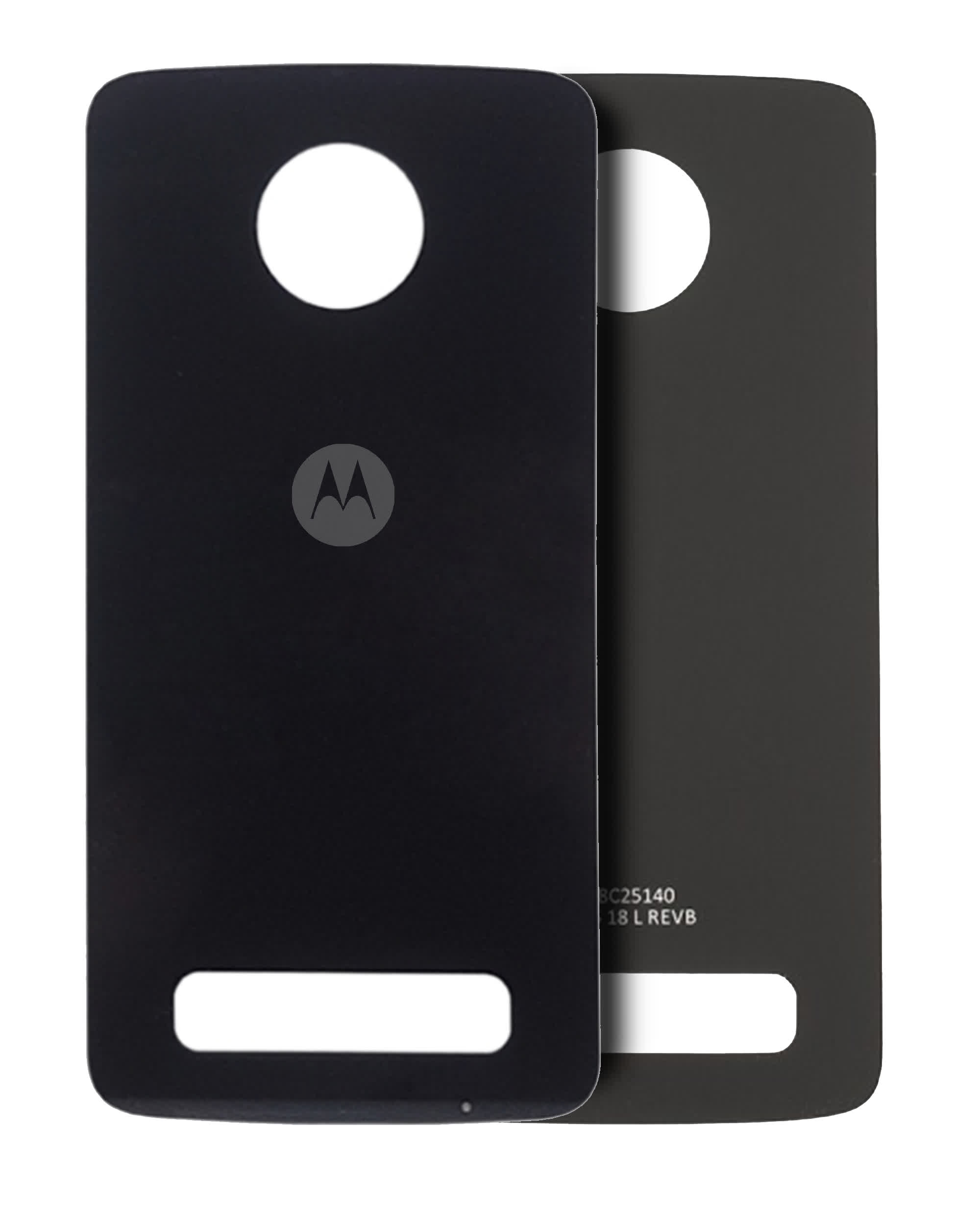 Rückdeckelglas für Motorola Moto Z Play (XT1635-01 / 2016) (Original) (Black (Schwarz))