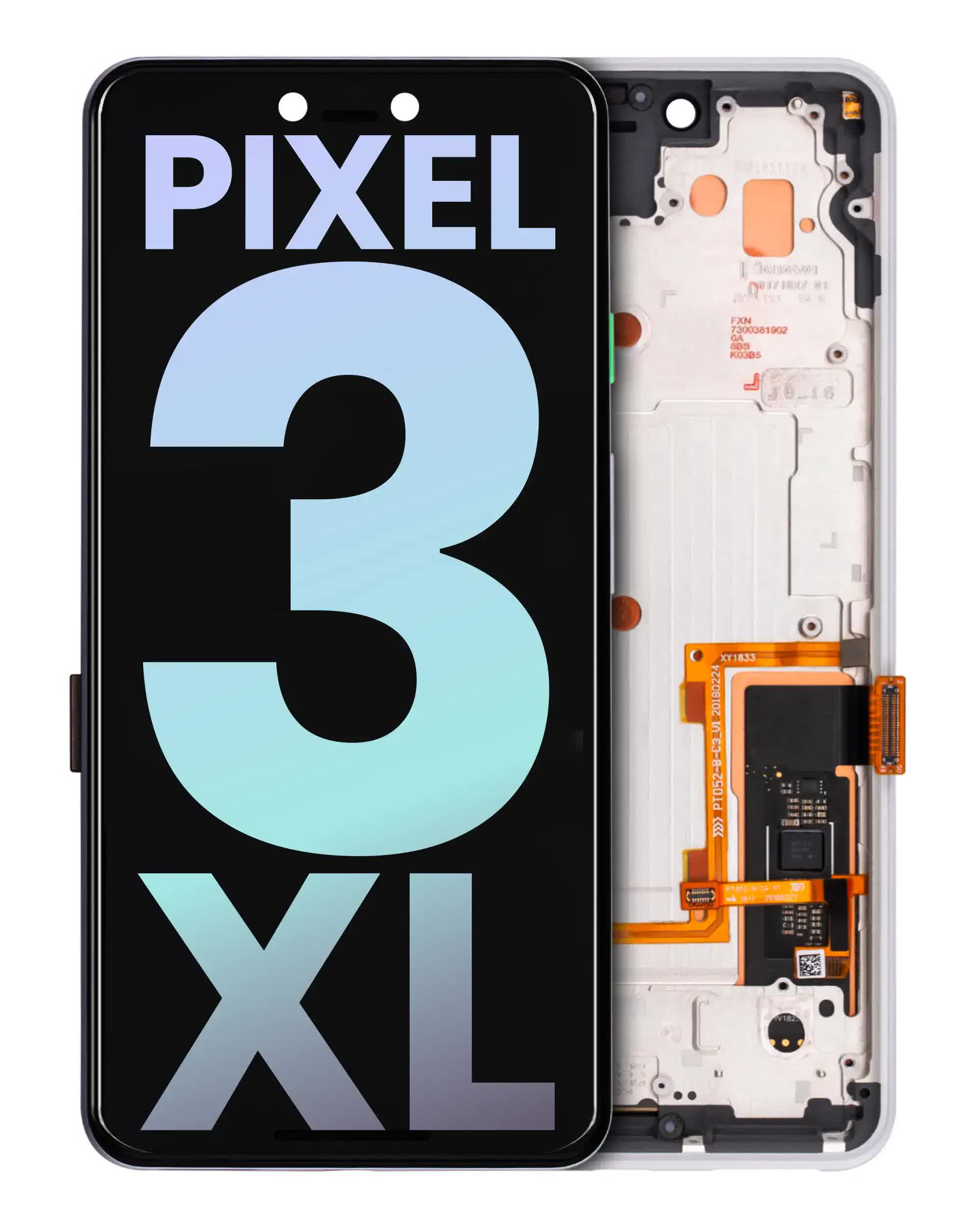 OLED Display mit Rahmen für Google Pixel 3 XL (Original) (Clearly White)