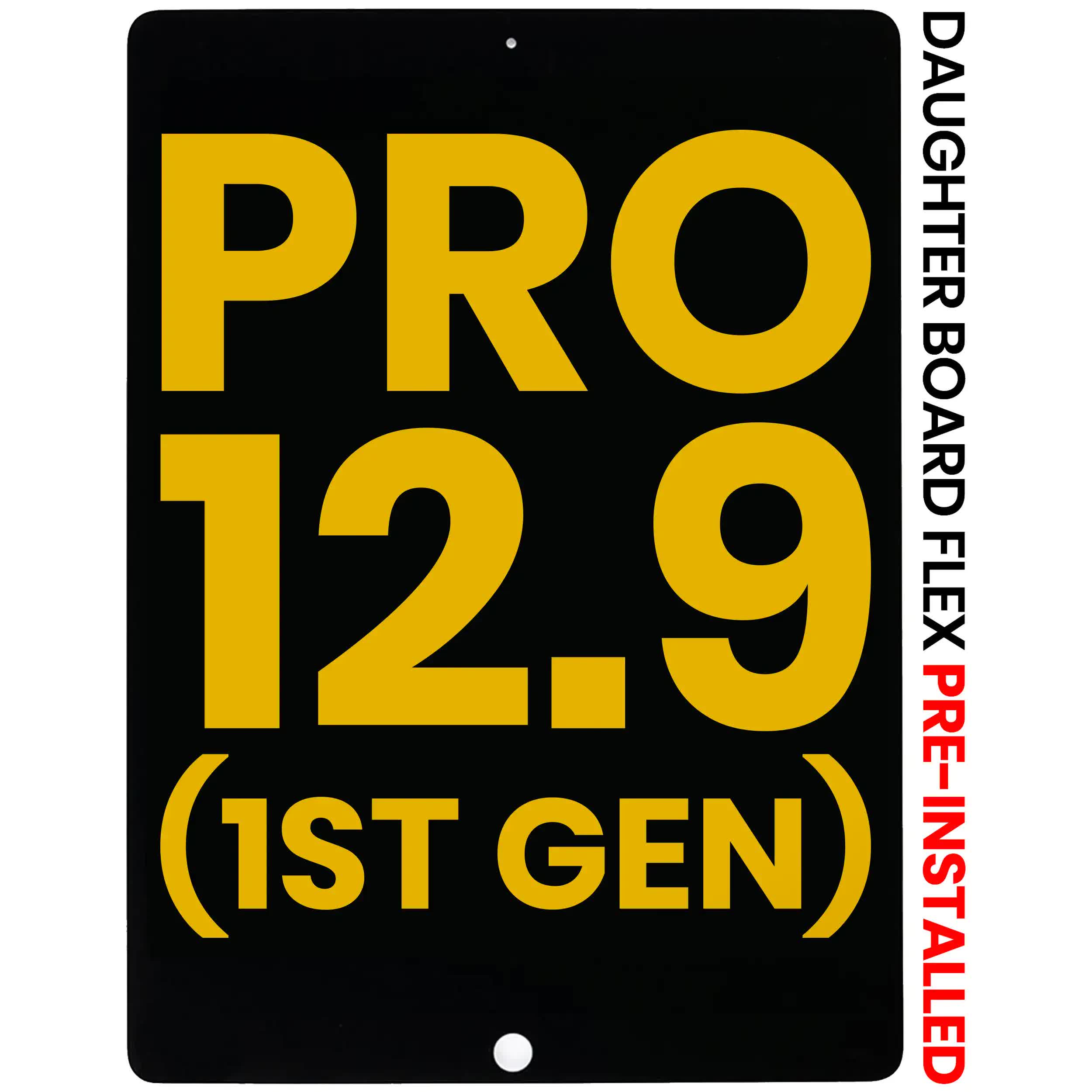 LCD Display mit Touchscreen-Digitizer & Daughter Platine Flex vormontiert für iPad Pro 12.9" 1. Gen (2015) (professionell aufgearbeitet) (Black (Schwarz))