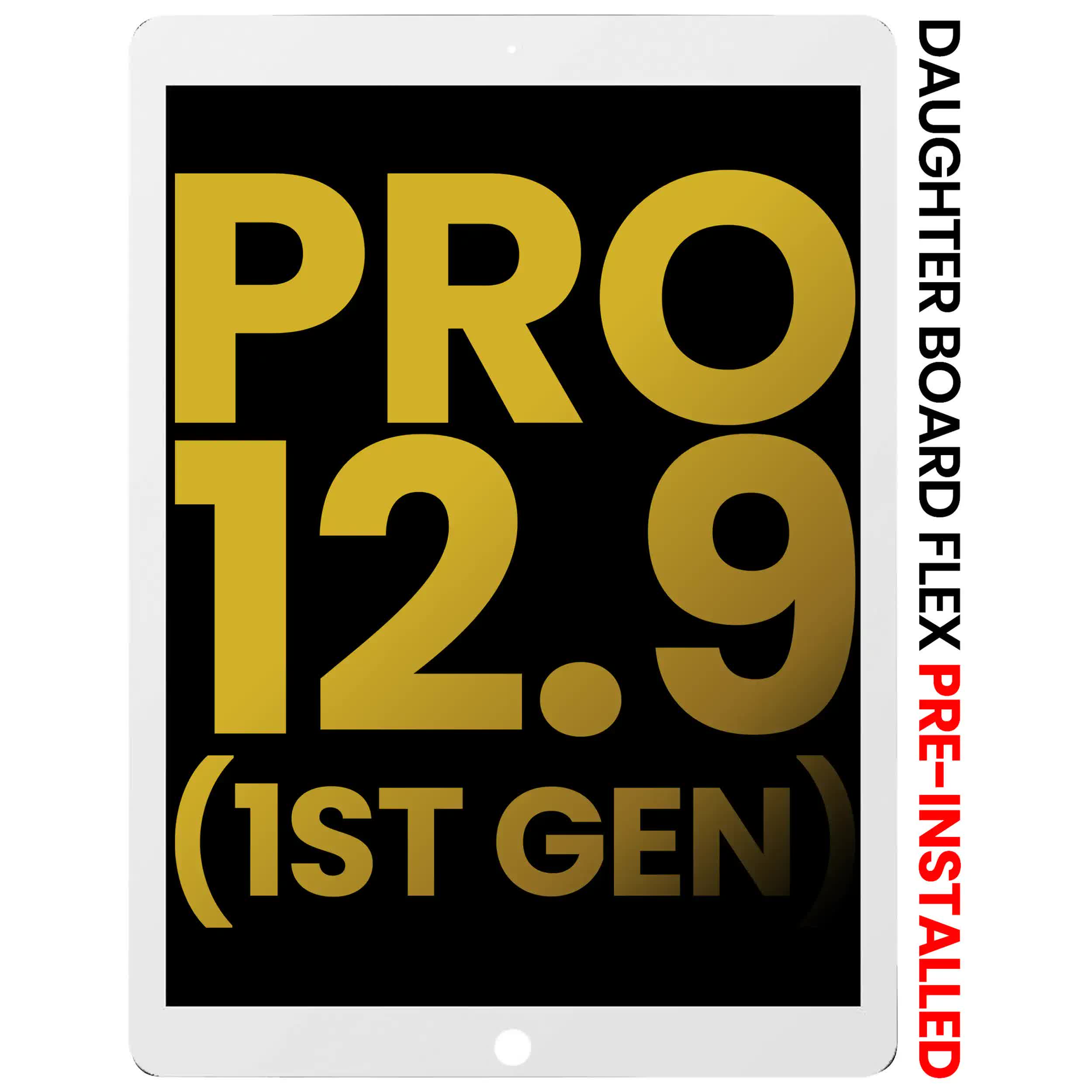 LCD Display mit Touchscreen-Digitizer & Daughter Platine Flex vormontiert für iPad Pro 12.9" 1. Gen (2015) (professionell aufgearbeitet) (White (Weiß))