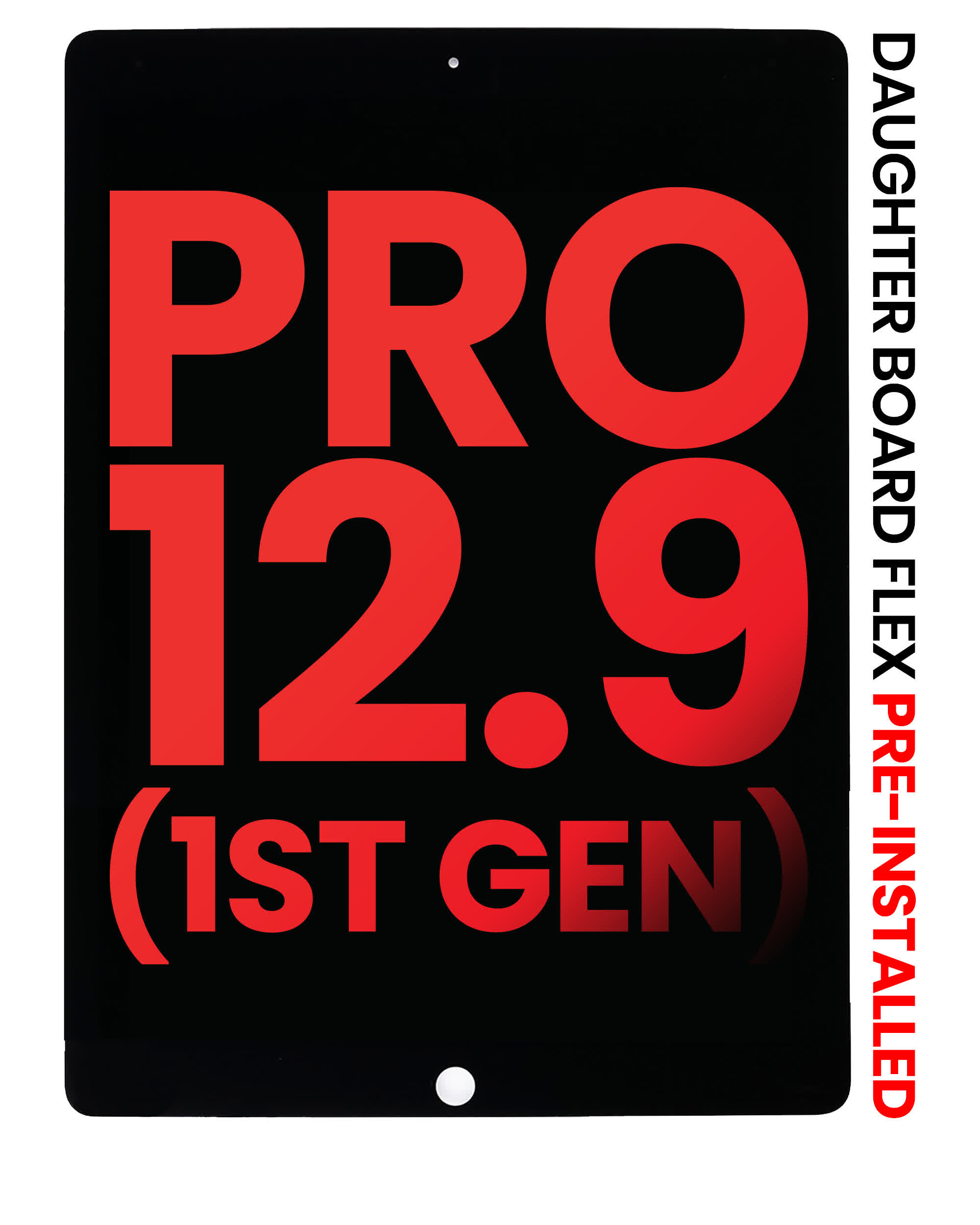 LCD Display mit Touchscreen-Digitizer & Daughter Platine Flex vormontiert für iPad Pro 12.9" 1. Gen (2015) (Aftermarket Plus) (Black (Schwarz))