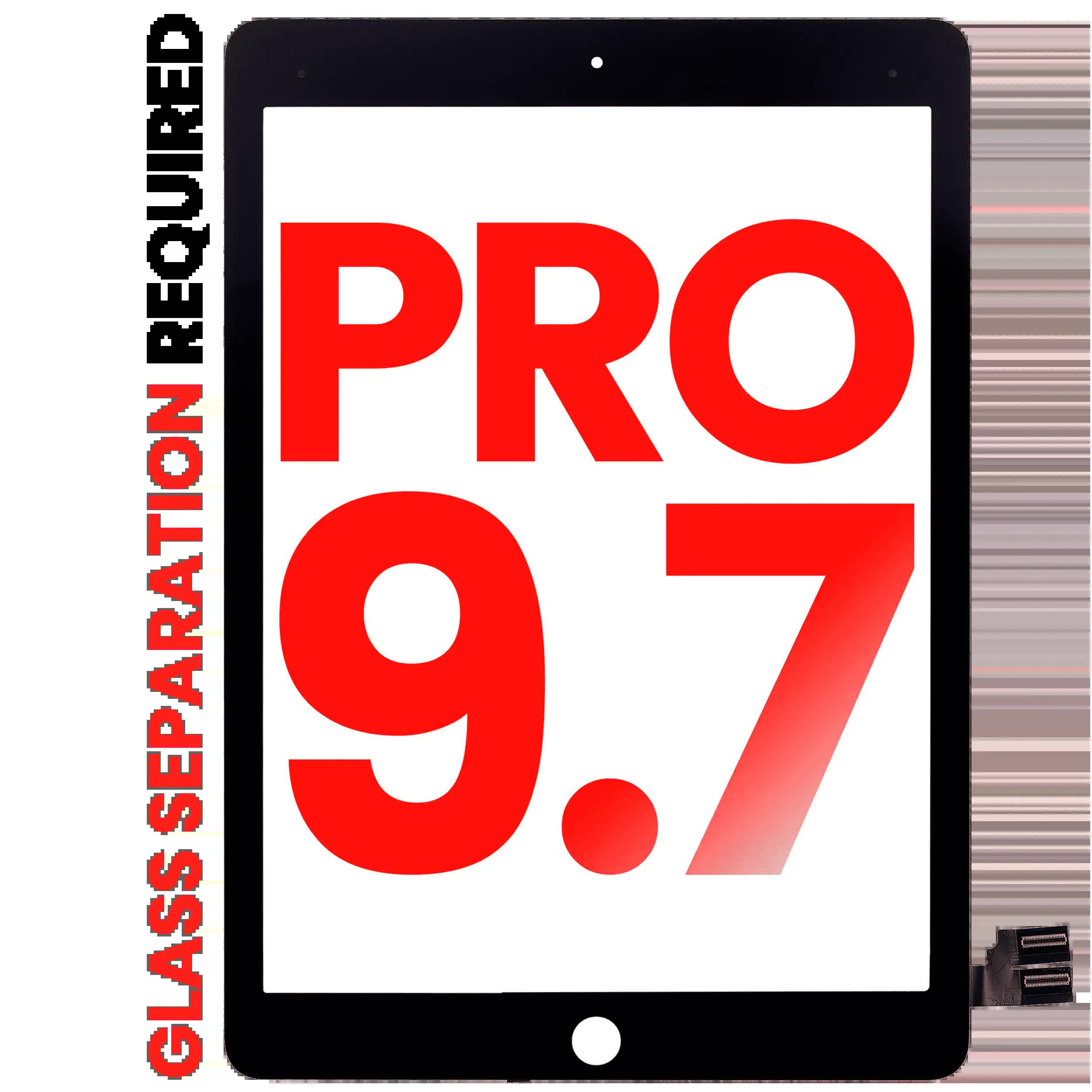 Touchscreen-Digitizer für iPad Pro 9.7" (OCA vormontiert & Glas Separation erforderlich) (Aftermarket Plus) (Black (Schwarz))