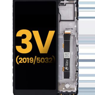 LCD Display mit Rahmen für Alcatel 3V (5032 / 2019) (professionell aufgearbeitet) (Elegant Black)